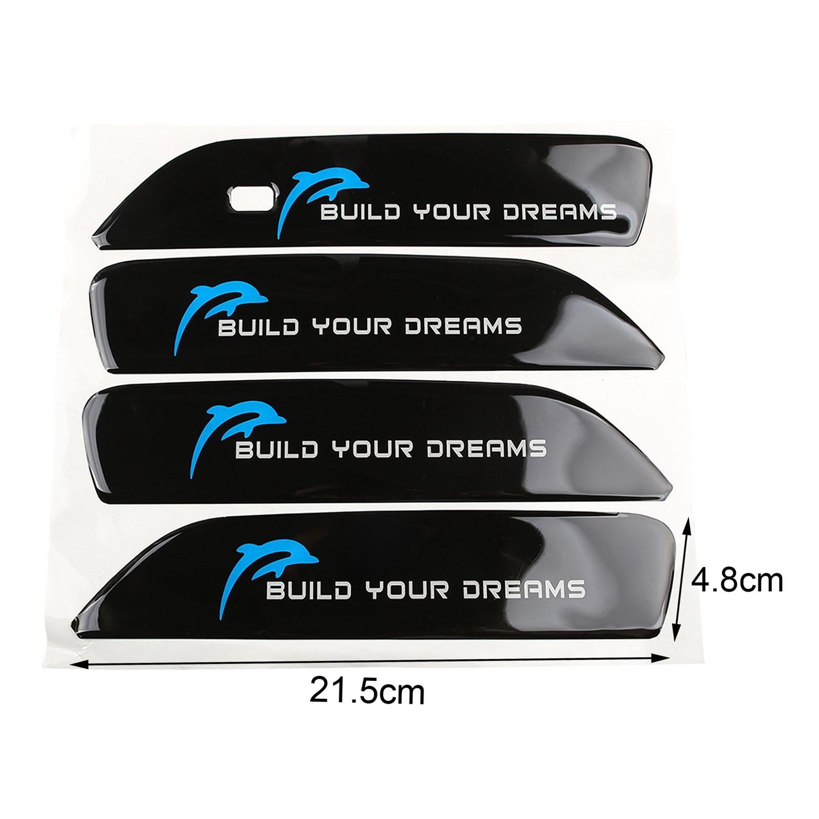 4x Car Door Handle Sticker Car Door Handle Decal Wrap for Byd Practical Black