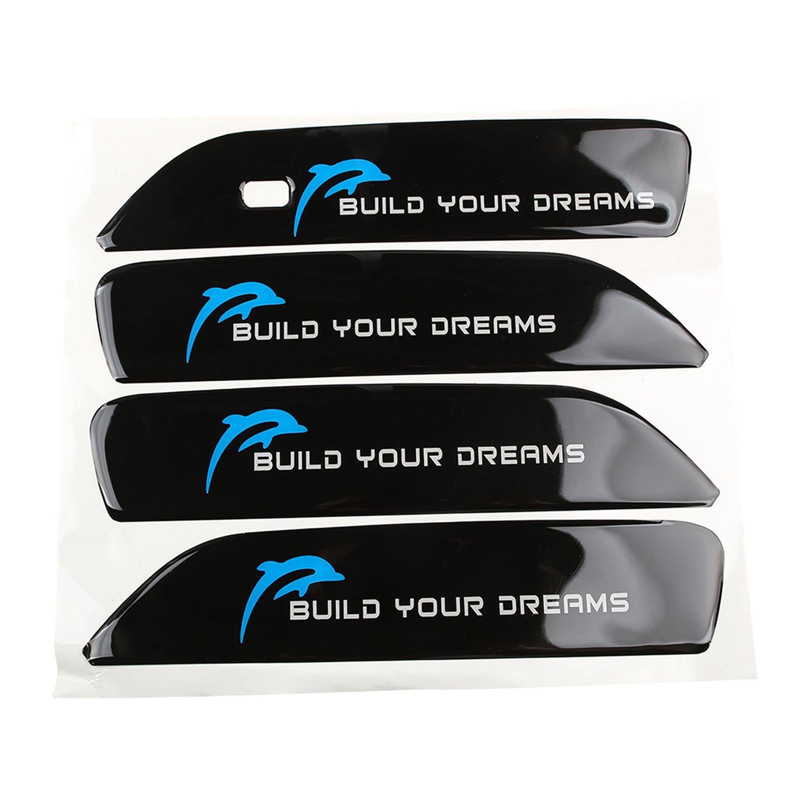 4x Car Door Handle Sticker Car Door Handle Decal Wrap for Byd Practical Black