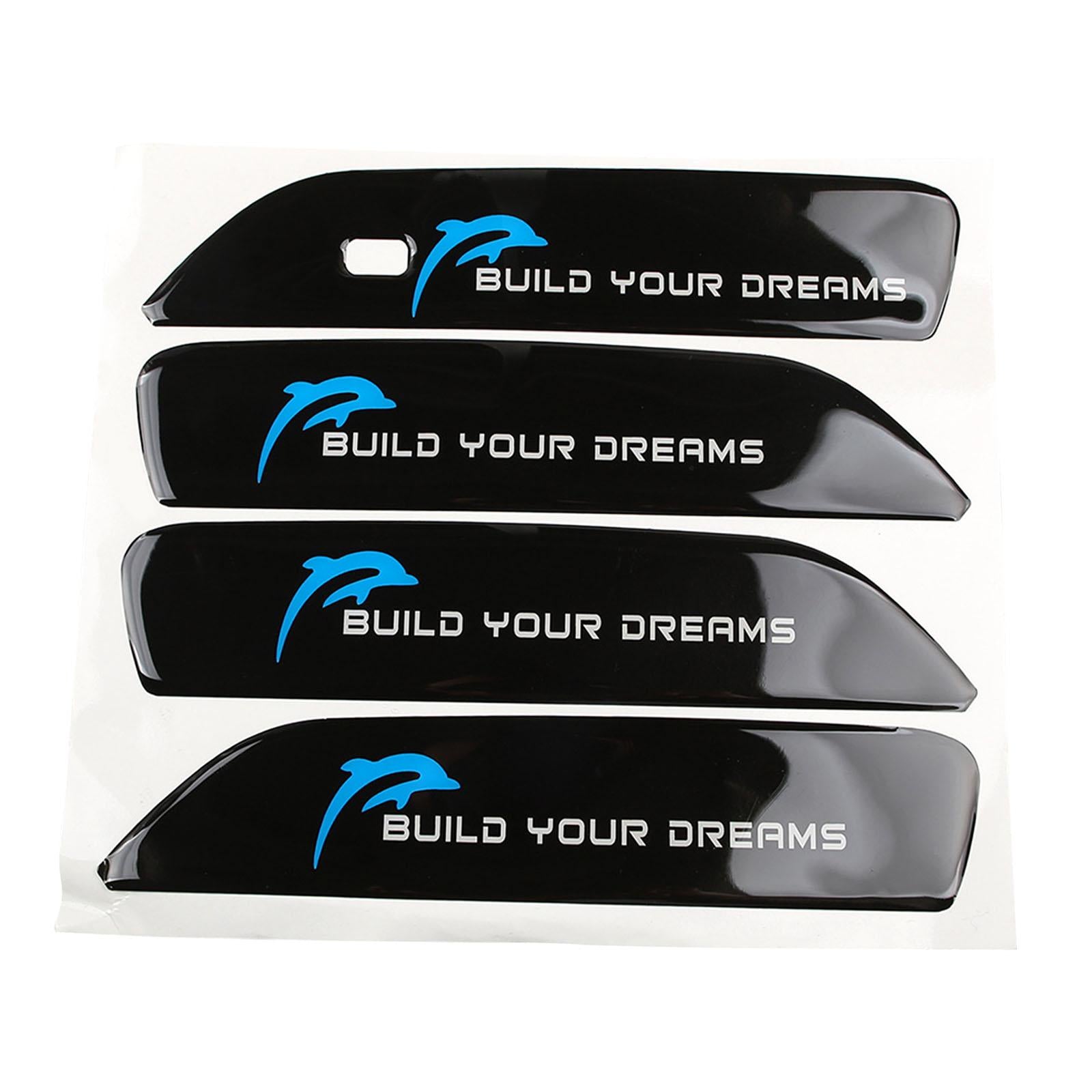 4x Car Door Handle Sticker Car Door Handle Decal Wrap for Byd Practical Black