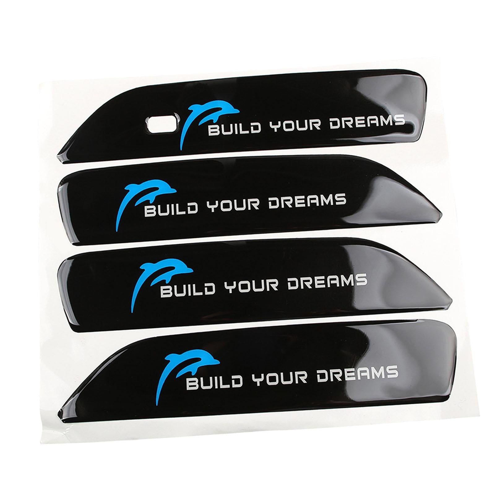 4x Car Door Handle Sticker Car Door Handle Decal Wrap for Byd Practical Black