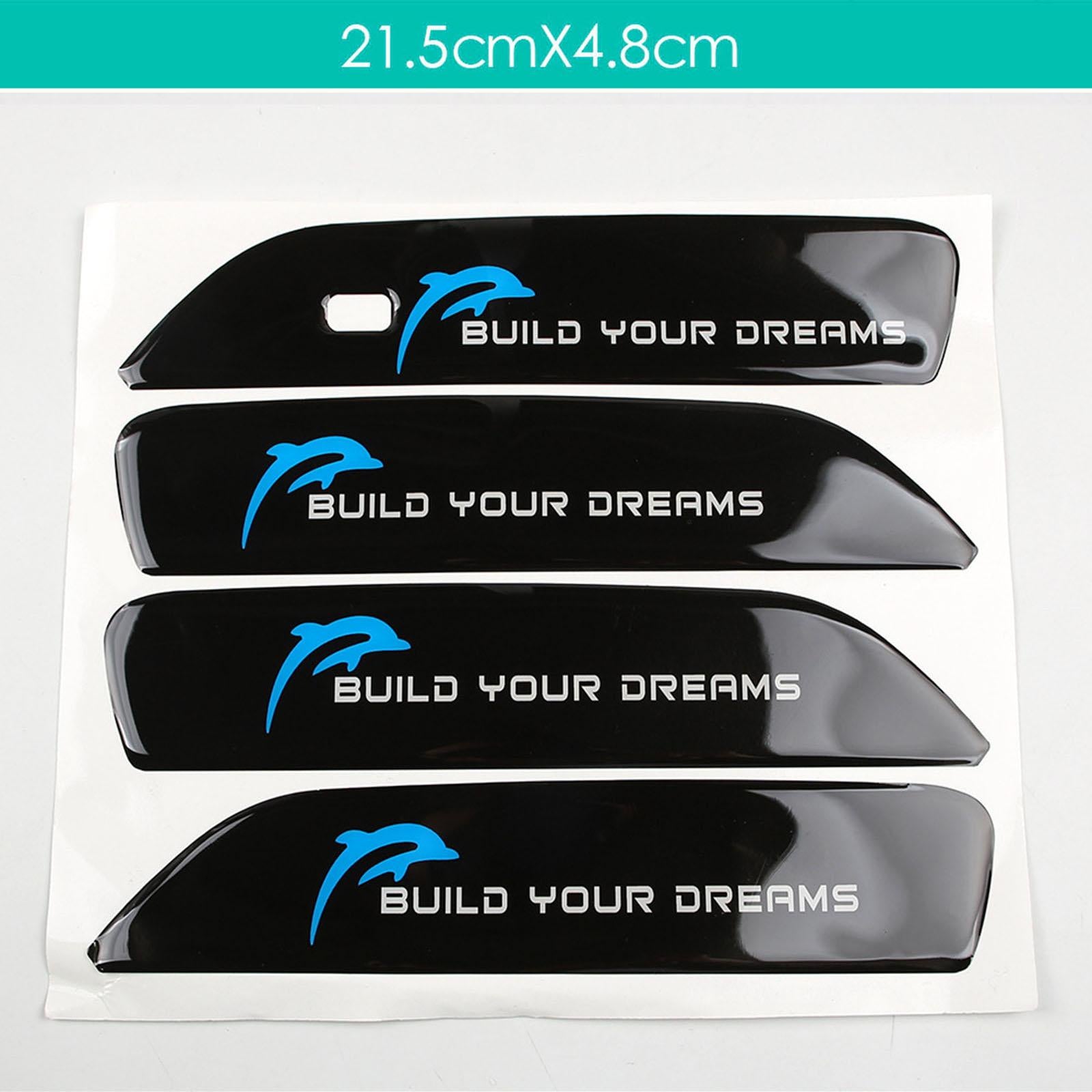 4x Car Door Handle Sticker Car Door Handle Decal Wrap for Byd Practical Black