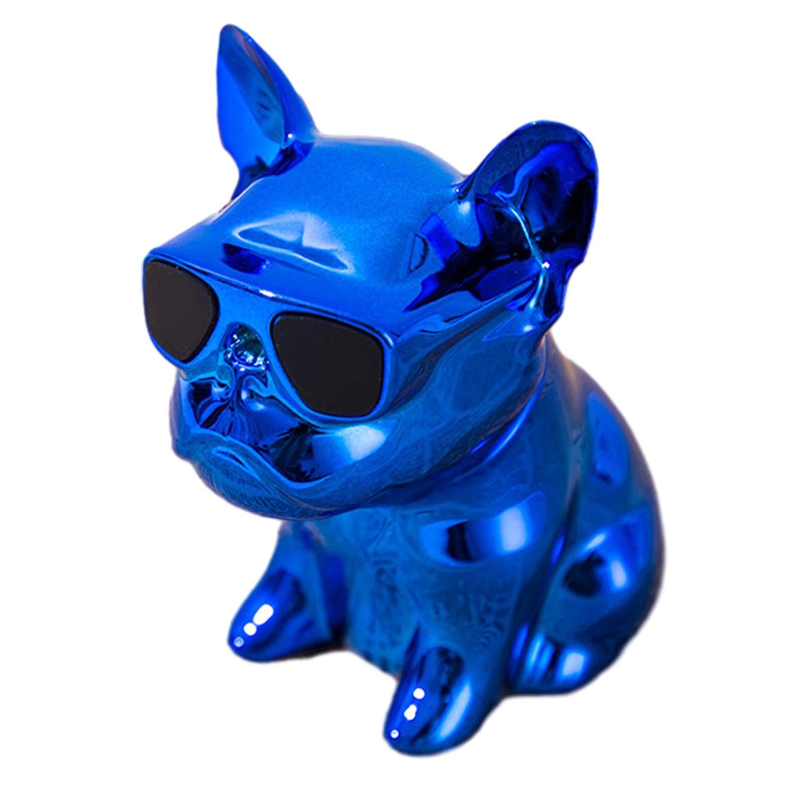 Cute Animal Car Dashboard Decoration Funny Home Decoration Shaking Ornament Bright blue