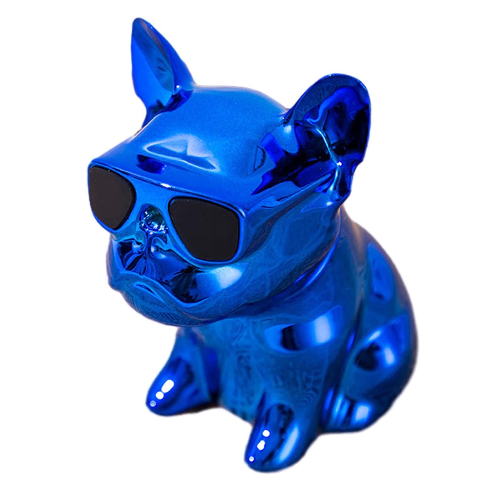 Cute Animal Car Dashboard Decoration Funny Home Decoration Shaking Ornament Bright blue