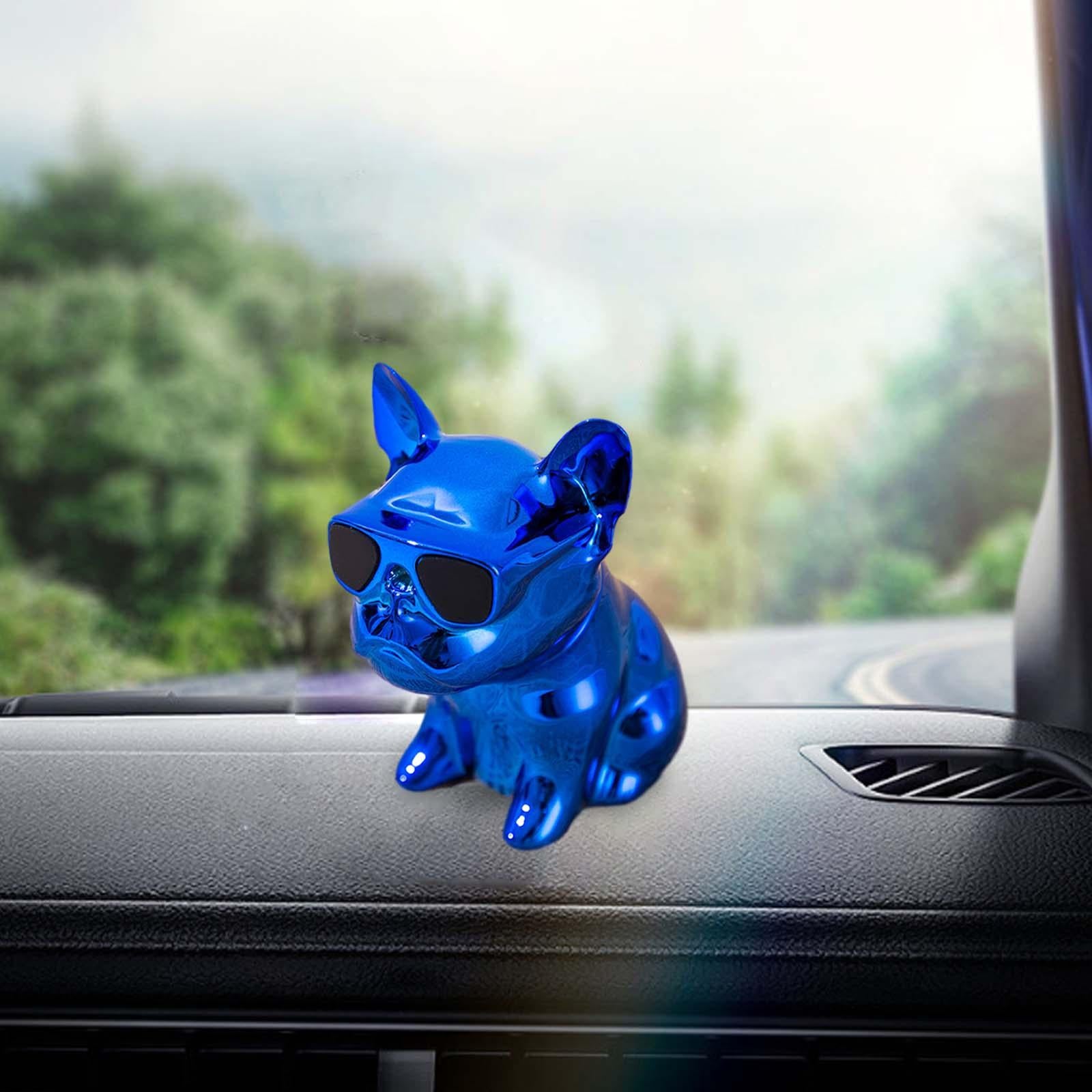 Cute Animal Car Dashboard Decoration Funny Home Decoration Shaking Ornament Bright blue