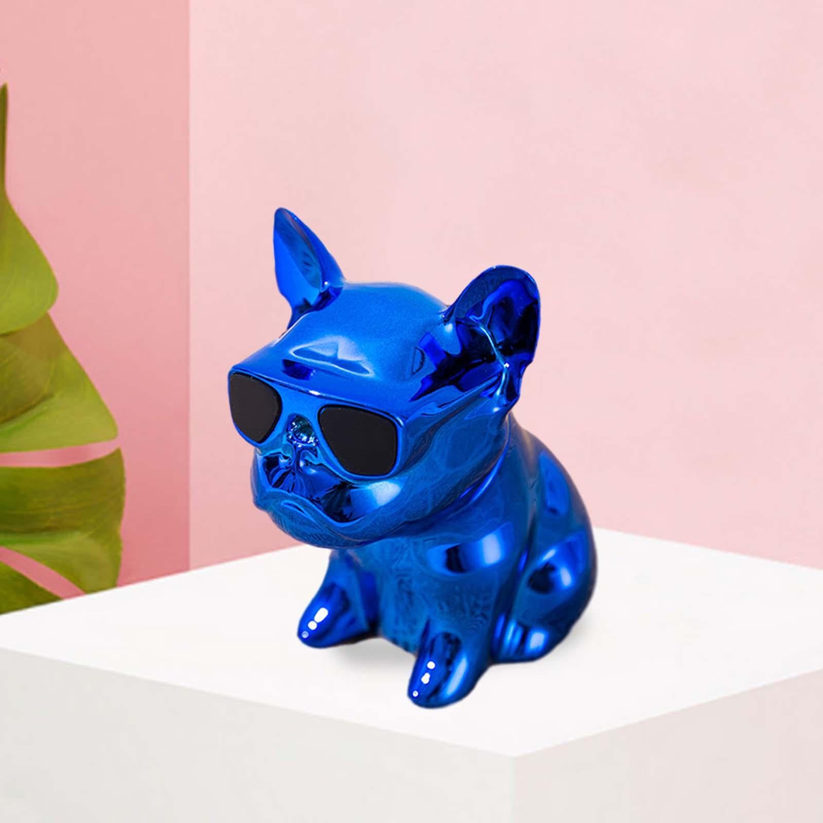 Cute Animal Car Dashboard Decoration Funny Home Decoration Shaking Ornament Bright blue