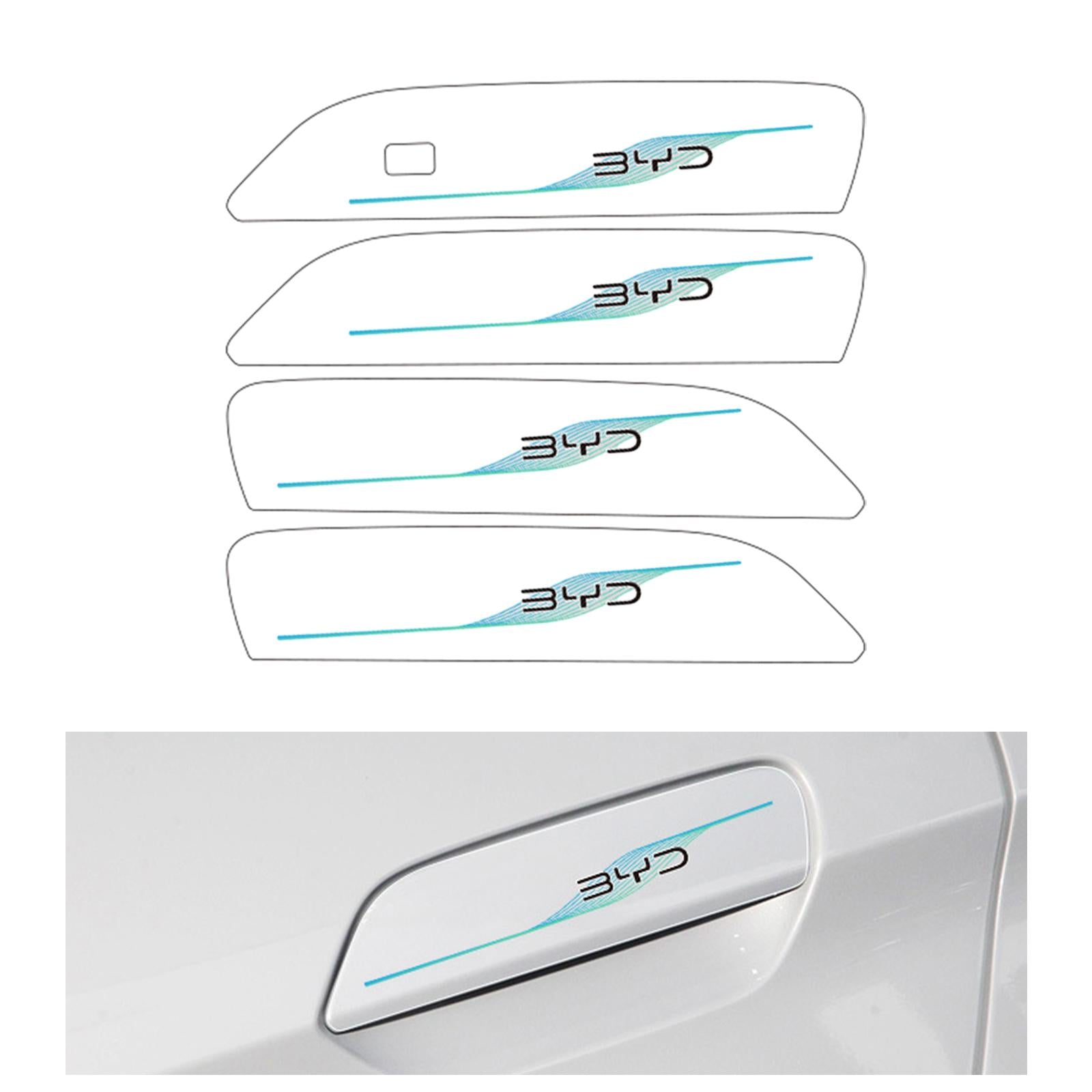 4 Pieces Car Door Handle Cover Stickers Auto Parts for Byd Dolphin 2023 Black Blue