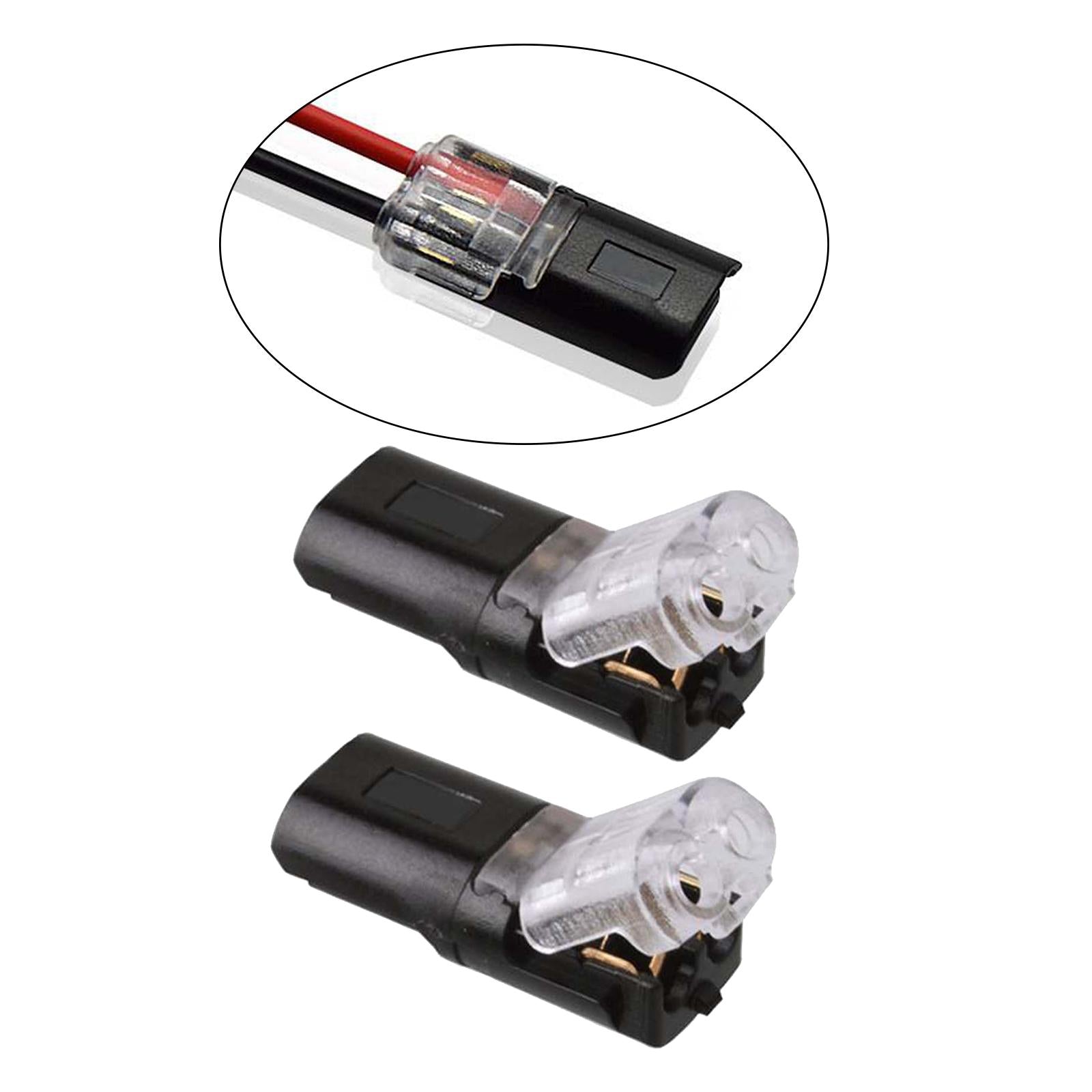 2 Pieces 2 Way Pluggable Quick Wire Connectors for Vehicle Audio