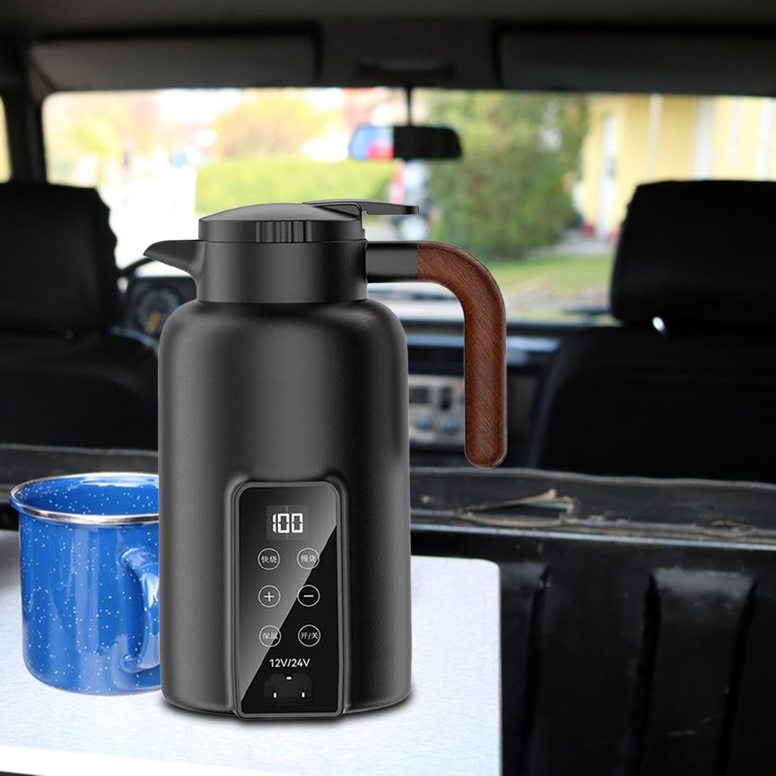 Car Heating Cup Tumbler Auto Heating Kettle for Tea Brewing Coffee Work Black