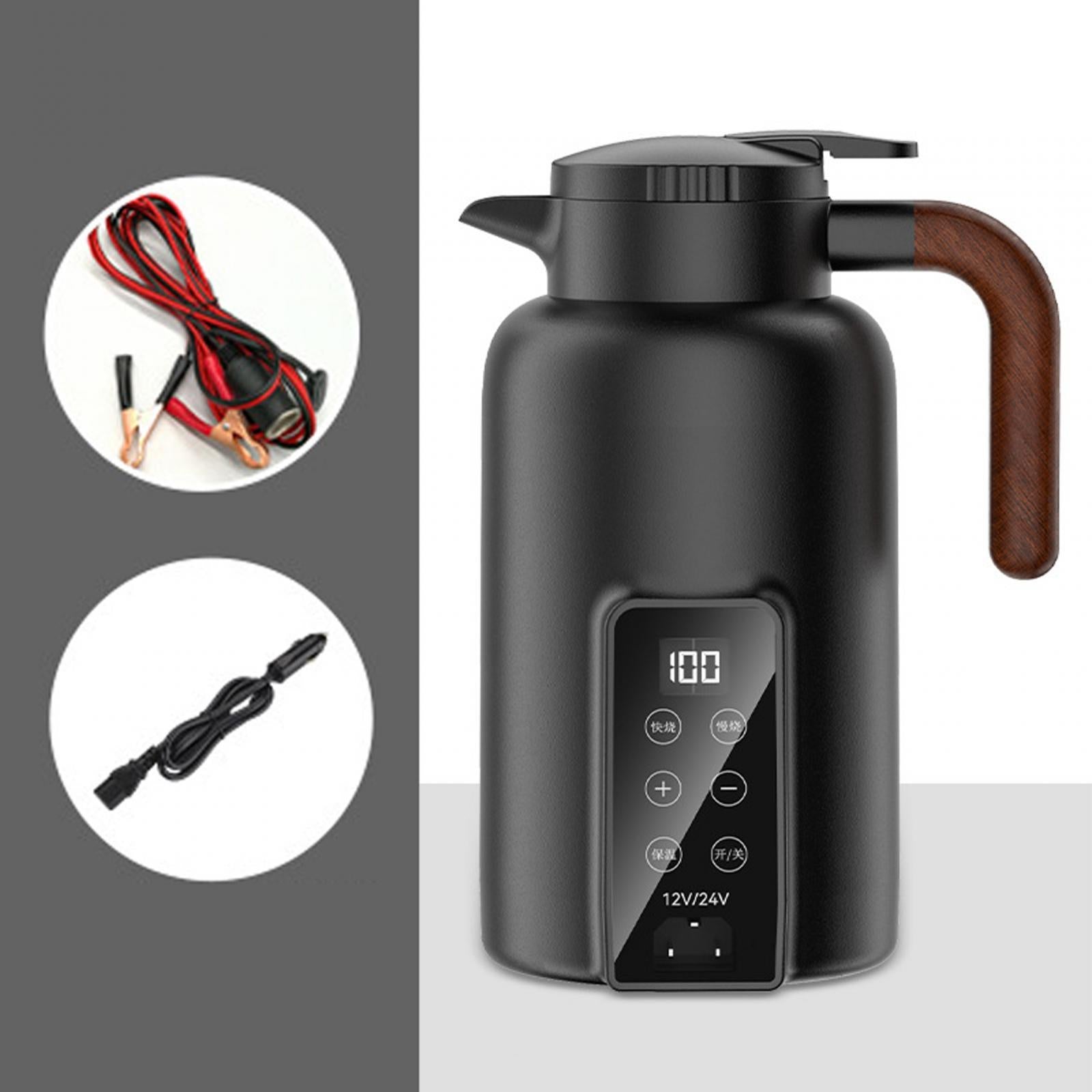 Car Heating Cup Tumbler Auto Heating Kettle for Tea Brewing Coffee Work Black