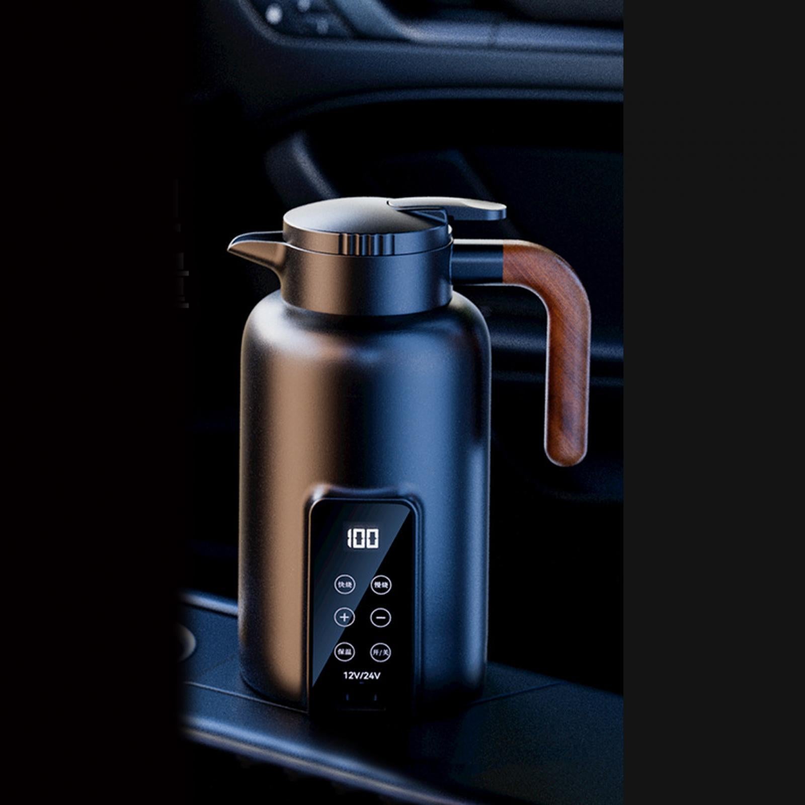 Car Heating Cup Tumbler Auto Heating Kettle for Tea Brewing Coffee Work Black