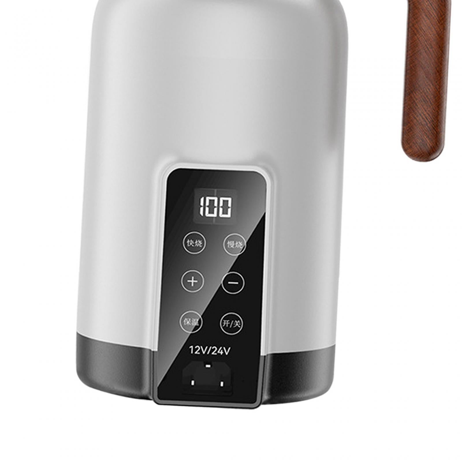 Car Heating Cup Tumbler Auto Heating Kettle for Tea Brewing Coffee Work White