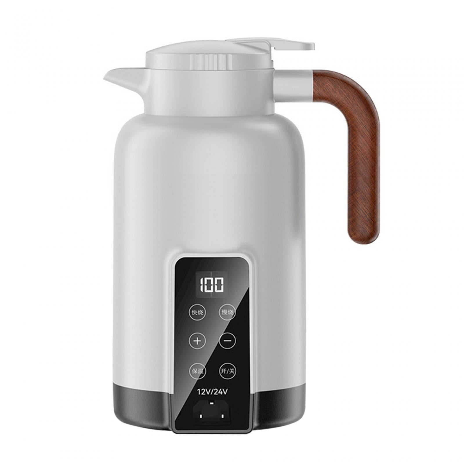 Car Heating Cup Tumbler Auto Heating Kettle for Tea Brewing Coffee Work White