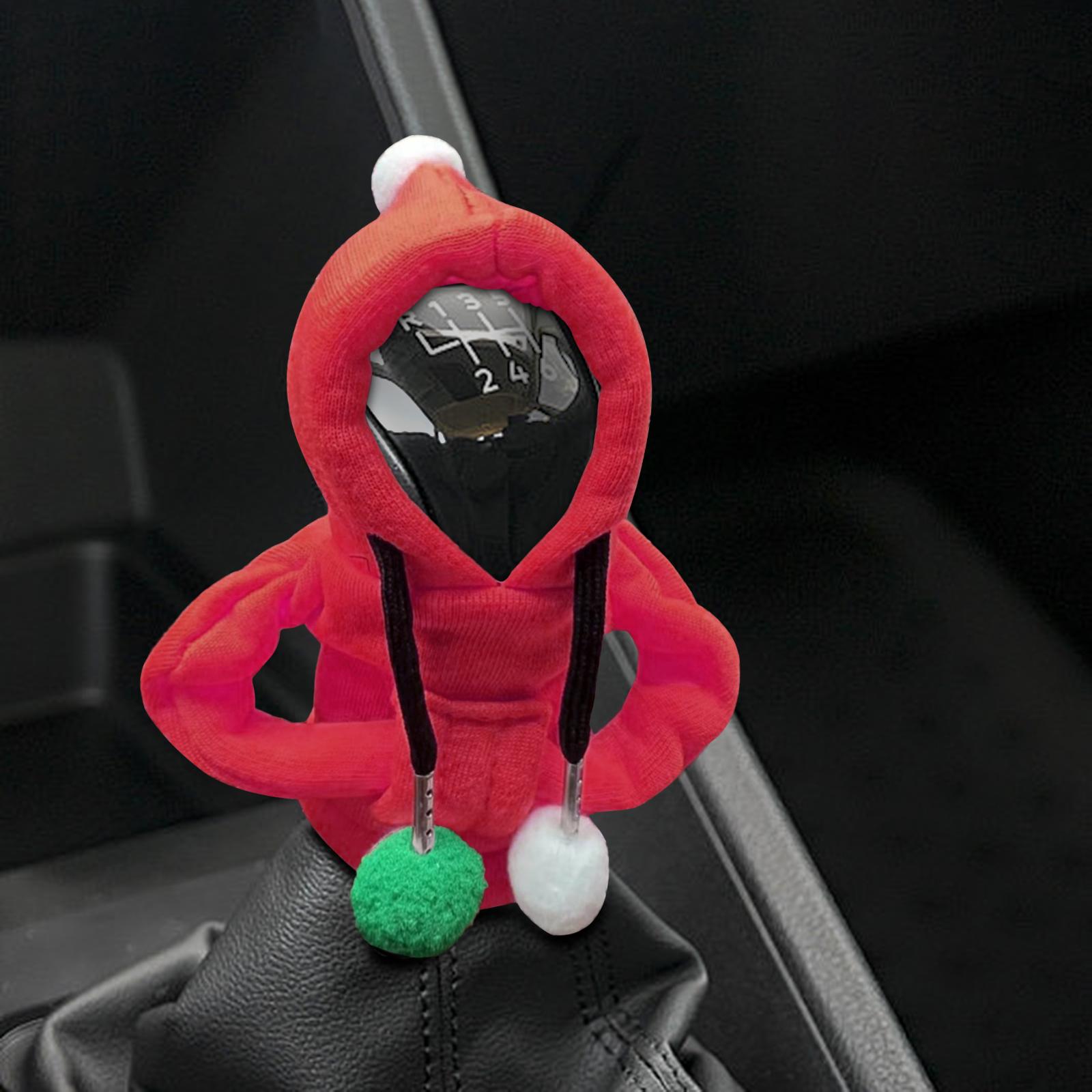 Car Shifter Knob Cover Hoodie Sweatshirt Universal Knob Gear Stick Protector Red