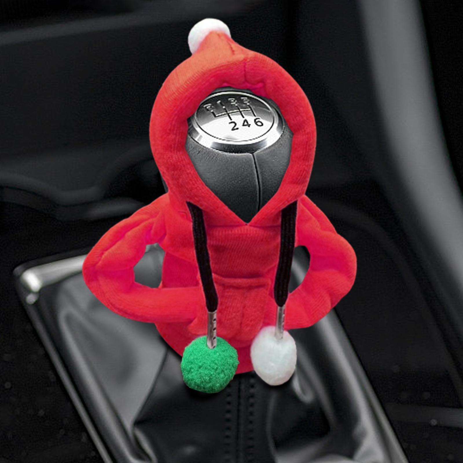 Car Shifter Knob Cover Hoodie Sweatshirt Universal Knob Gear Stick Protector Red