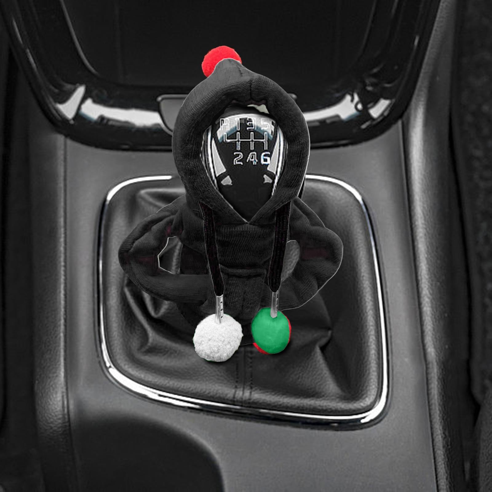 Car Shifter Knob Cover Hoodie Sweatshirt Universal Knob Gear Stick Protector Black