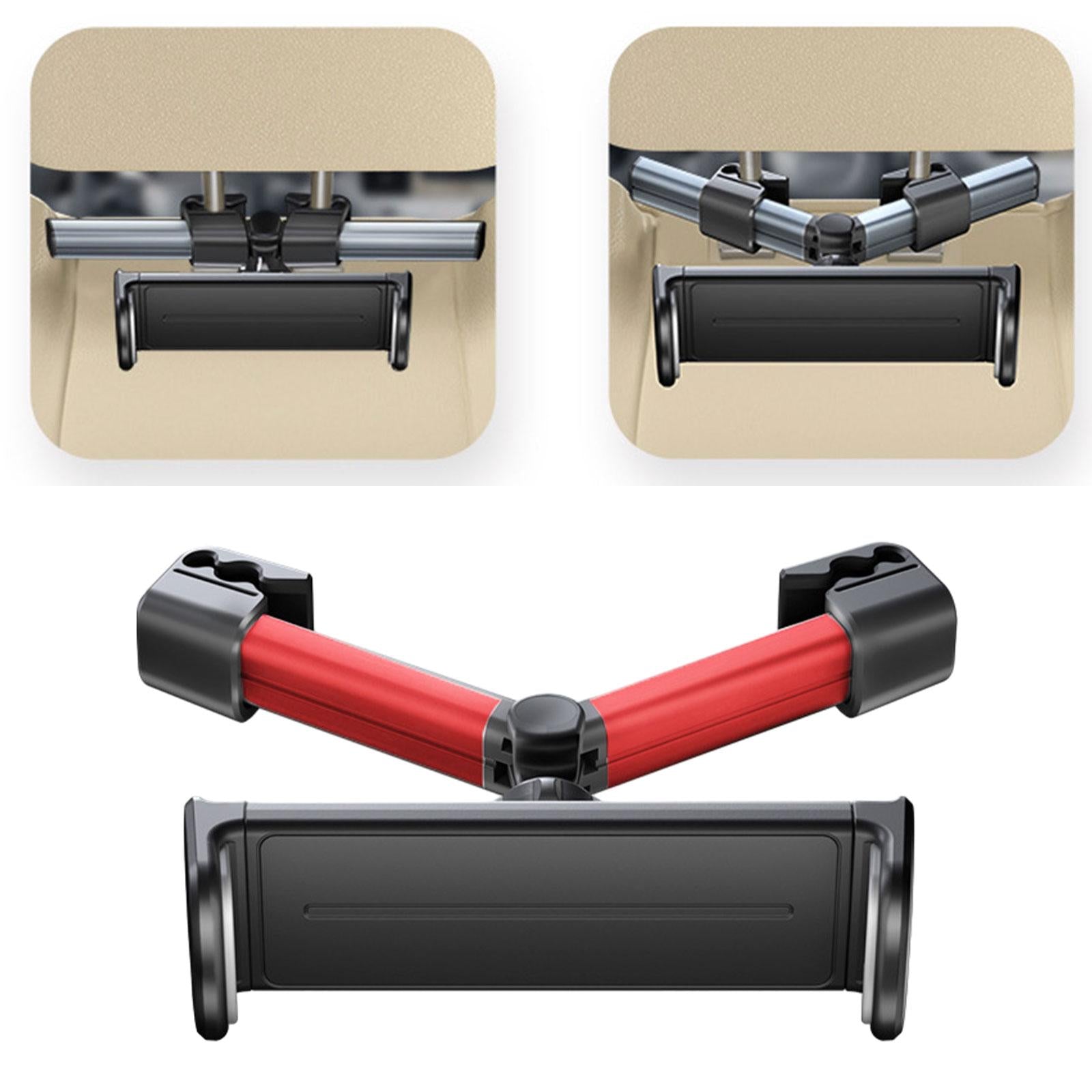 Car Tablet Headrest Mounts Stretchable Angle Adjustable for Kids Red