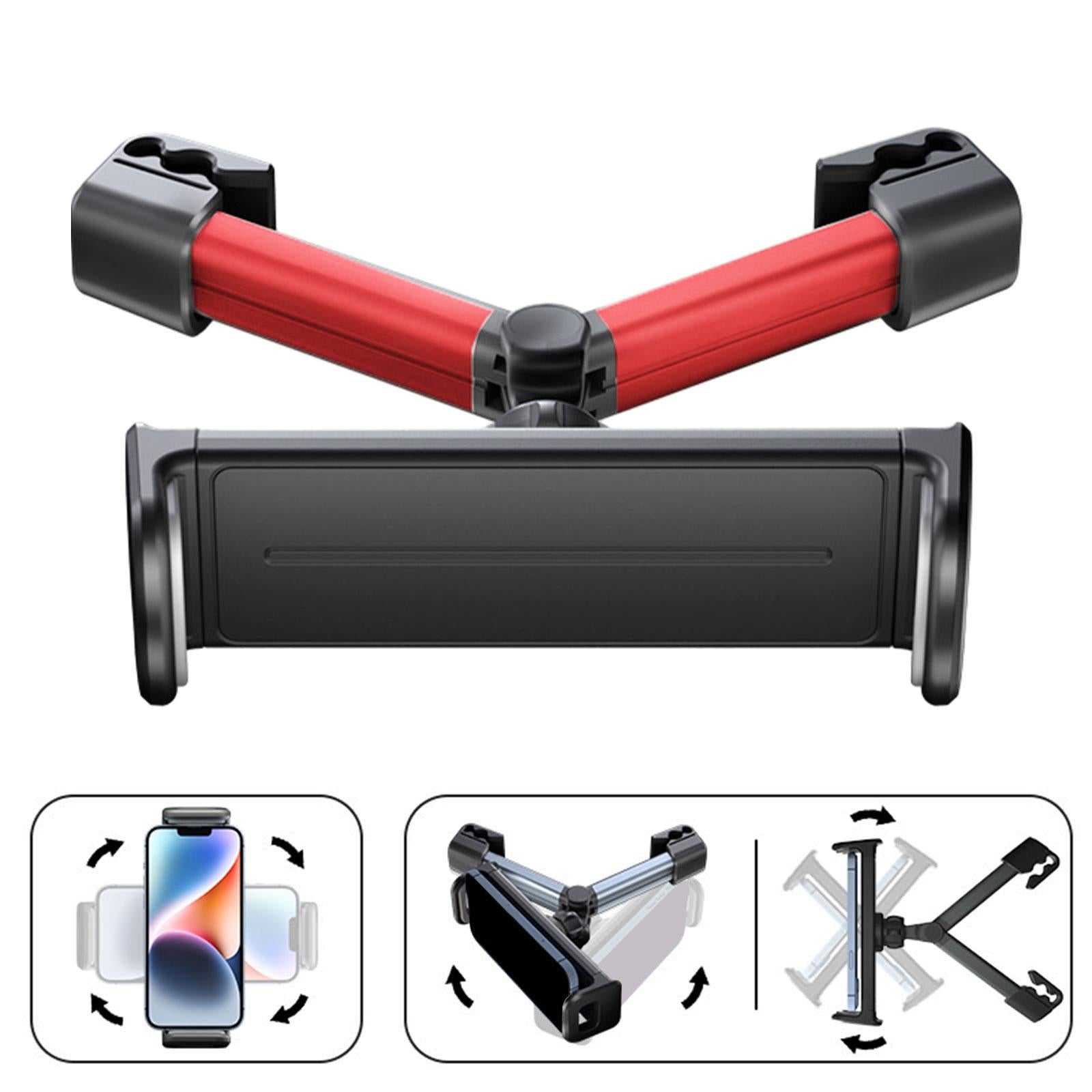 Car Tablet Headrest Mounts Stretchable Angle Adjustable for Kids Red