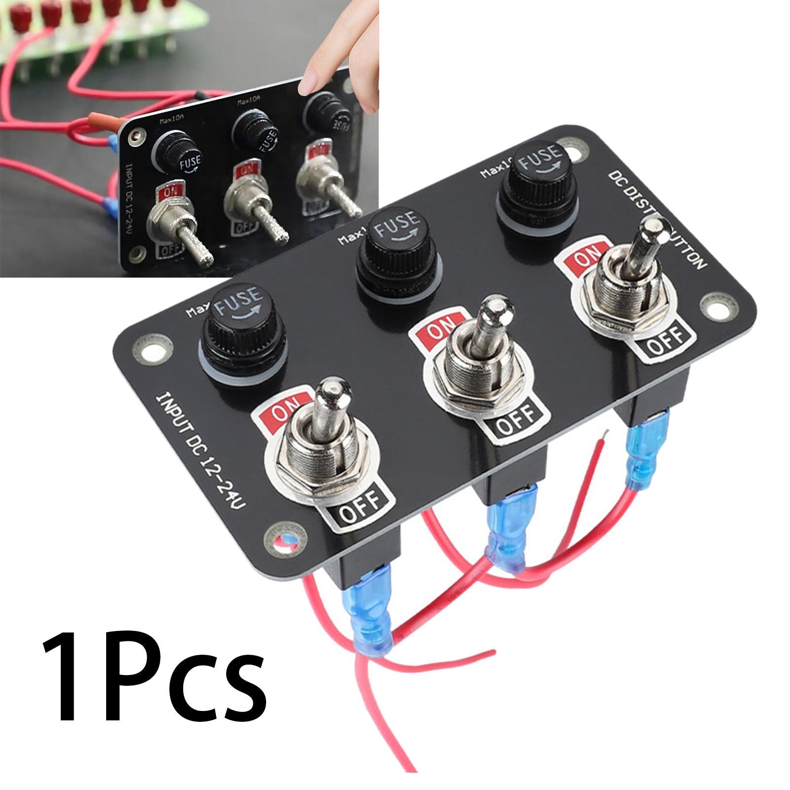 3 Gang Metal 10A Fuse Rocker Switch for Trucks Rvs Vehicle Repair Parts
