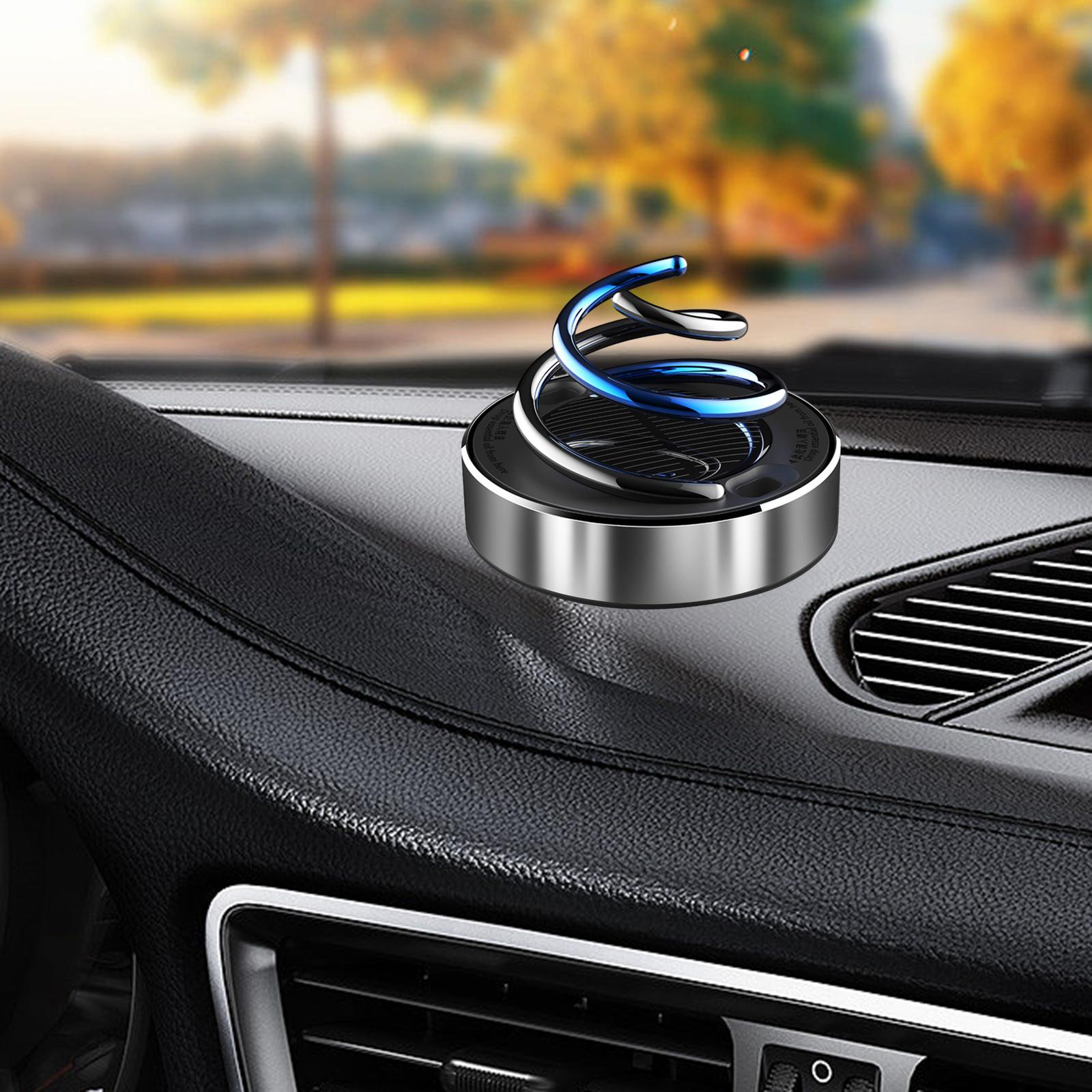Solar Energy Rotating Car Air Freshener for Living Room Bathroom Office silvery without ball