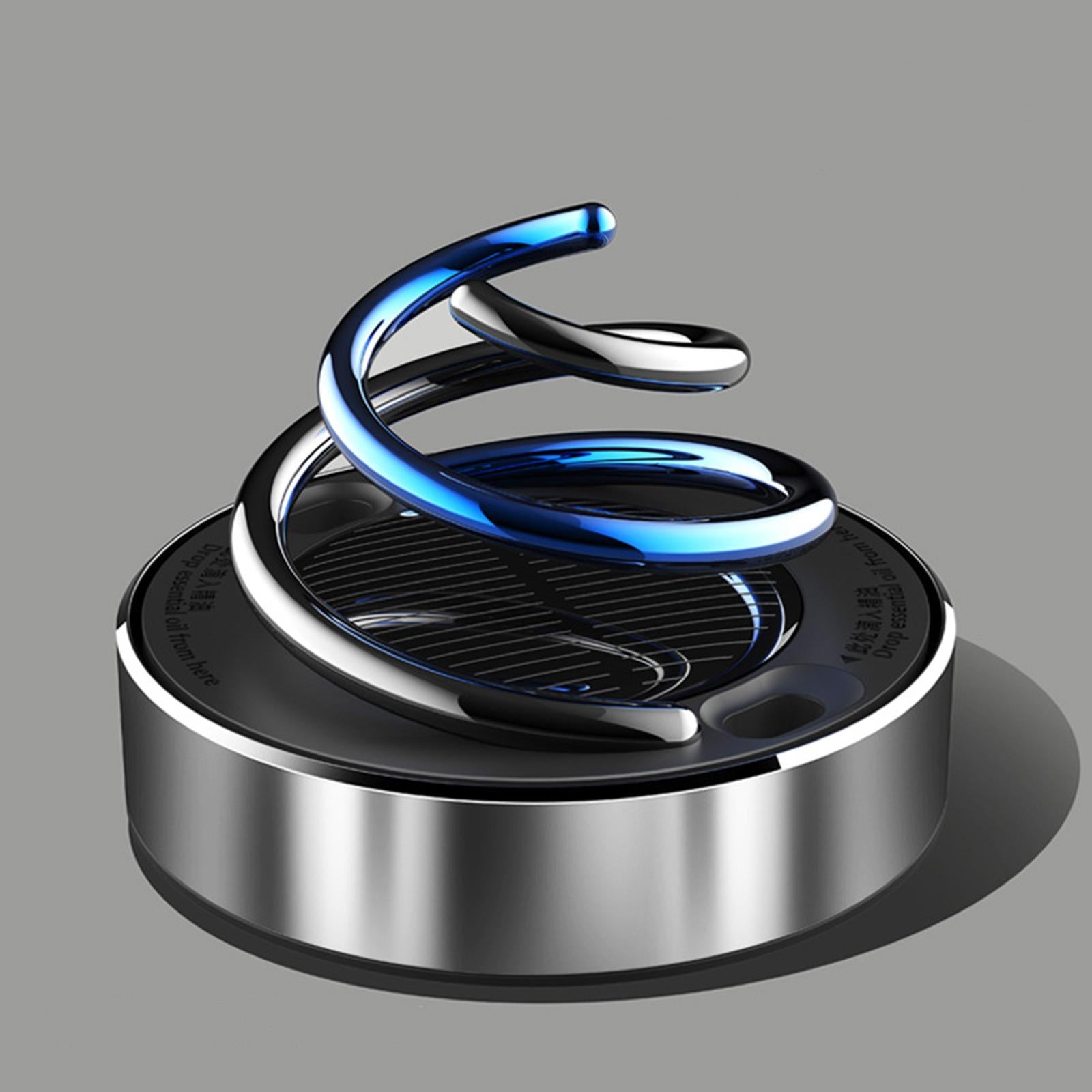 Solar Energy Rotating Car Air Freshener for Living Room Bathroom Office silvery without ball