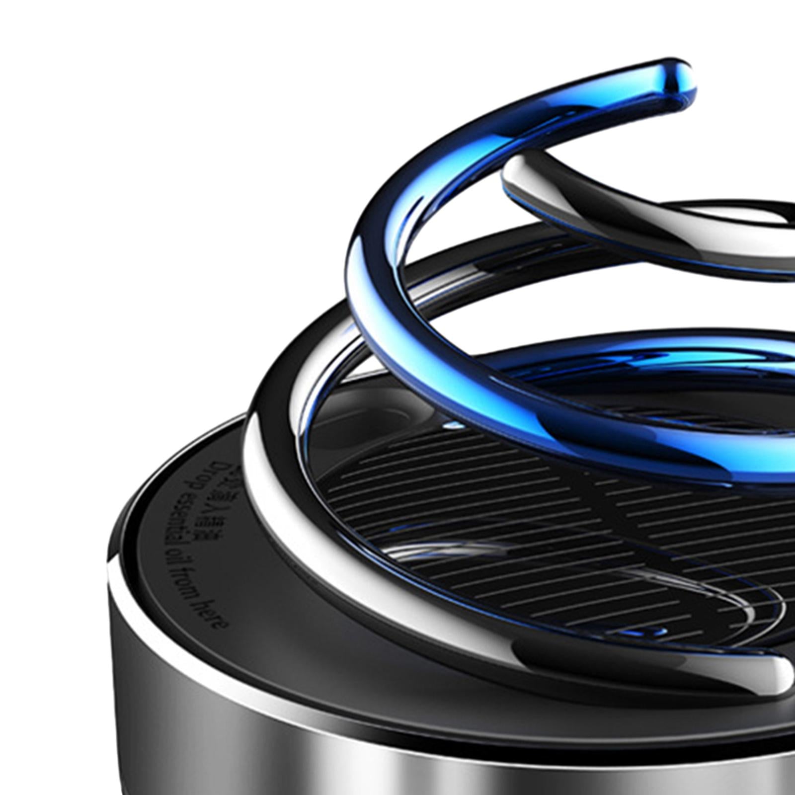 Solar Energy Rotating Car Air Freshener for Living Room Bathroom Office silvery without ball