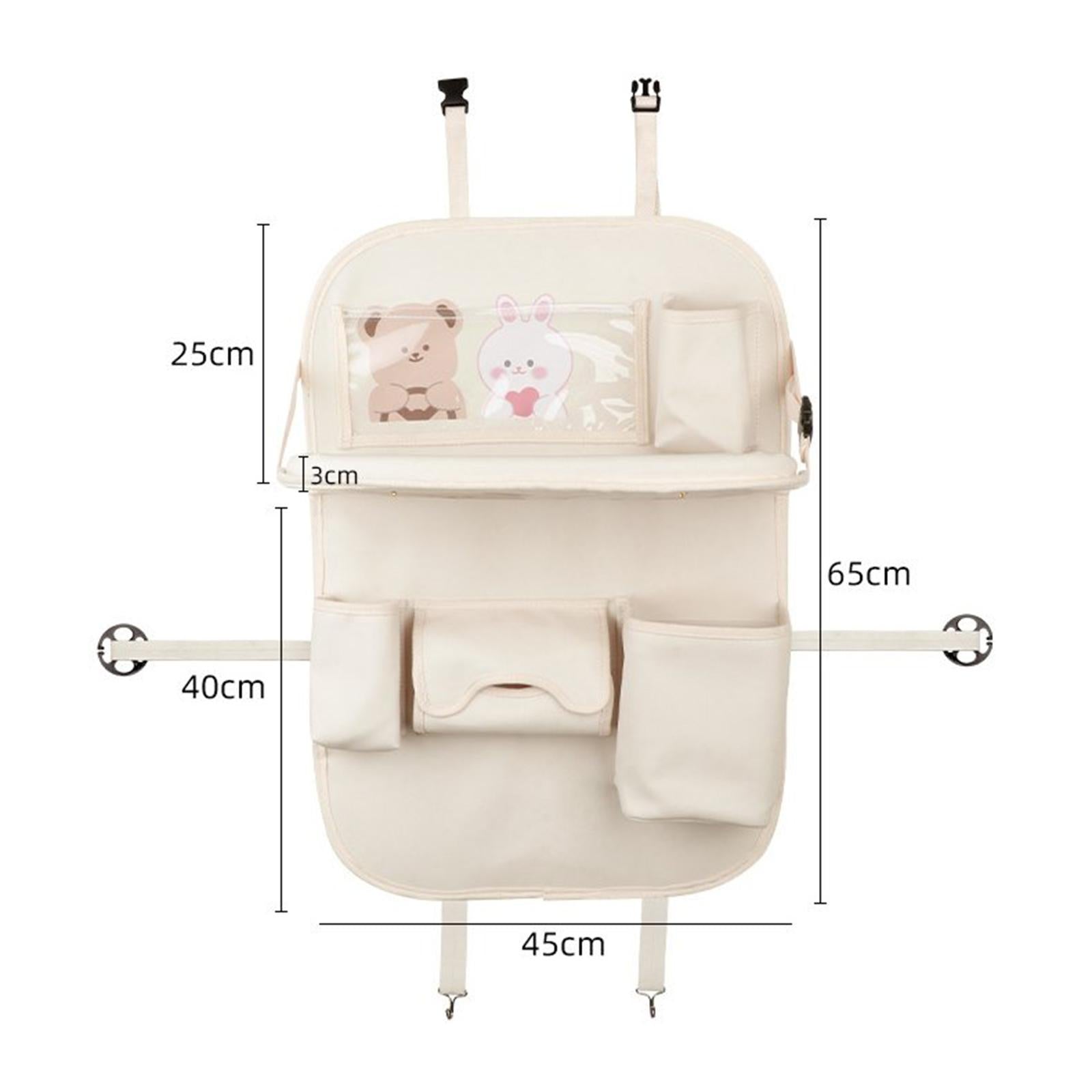 Car Back Seat Organizer with Foldable Tray Versatile Tissue Box Holder