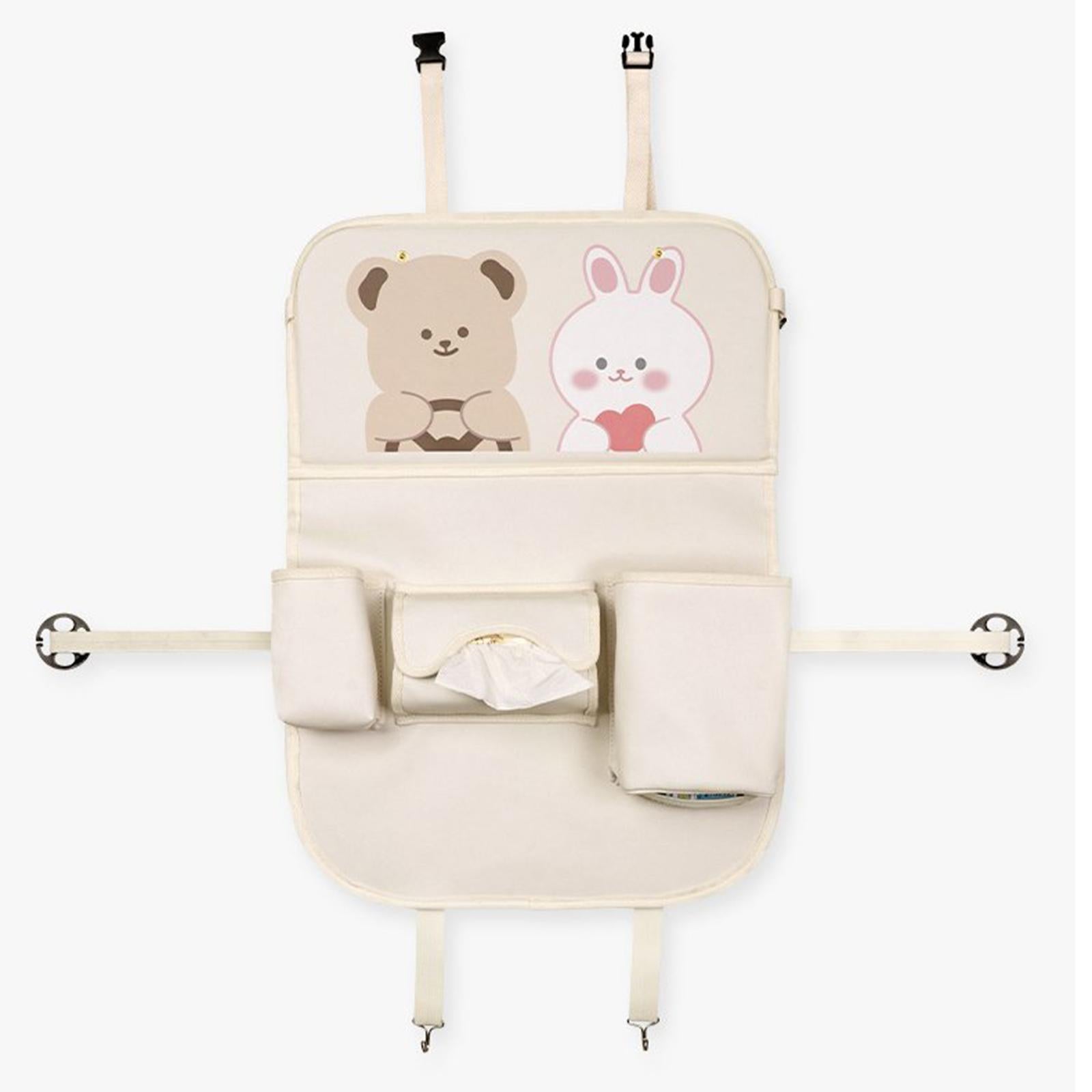 Car Back Seat Organizer with Foldable Tray Versatile Tissue Box Holder