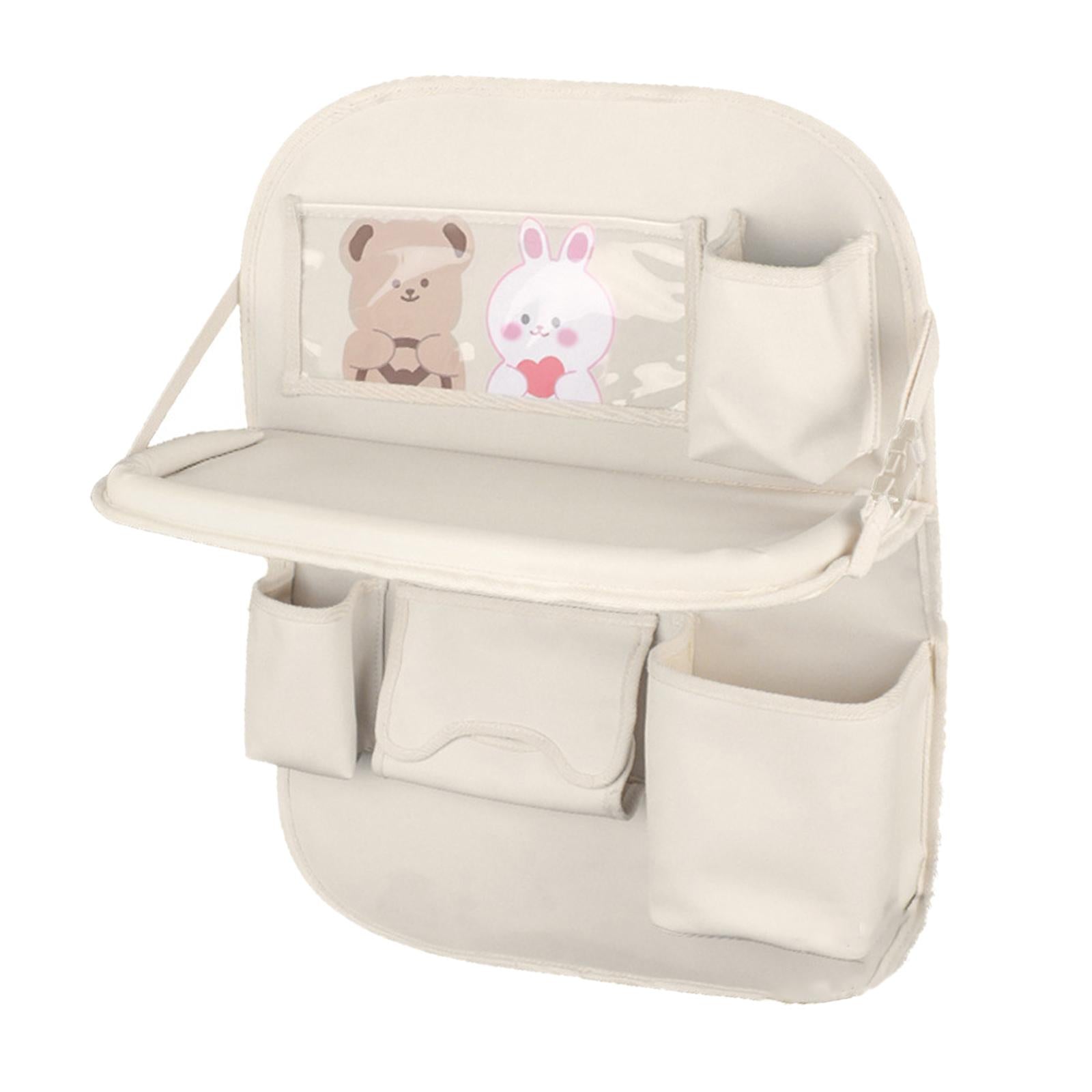 Car Back Seat Organizer with Foldable Tray Versatile Tissue Box Holder