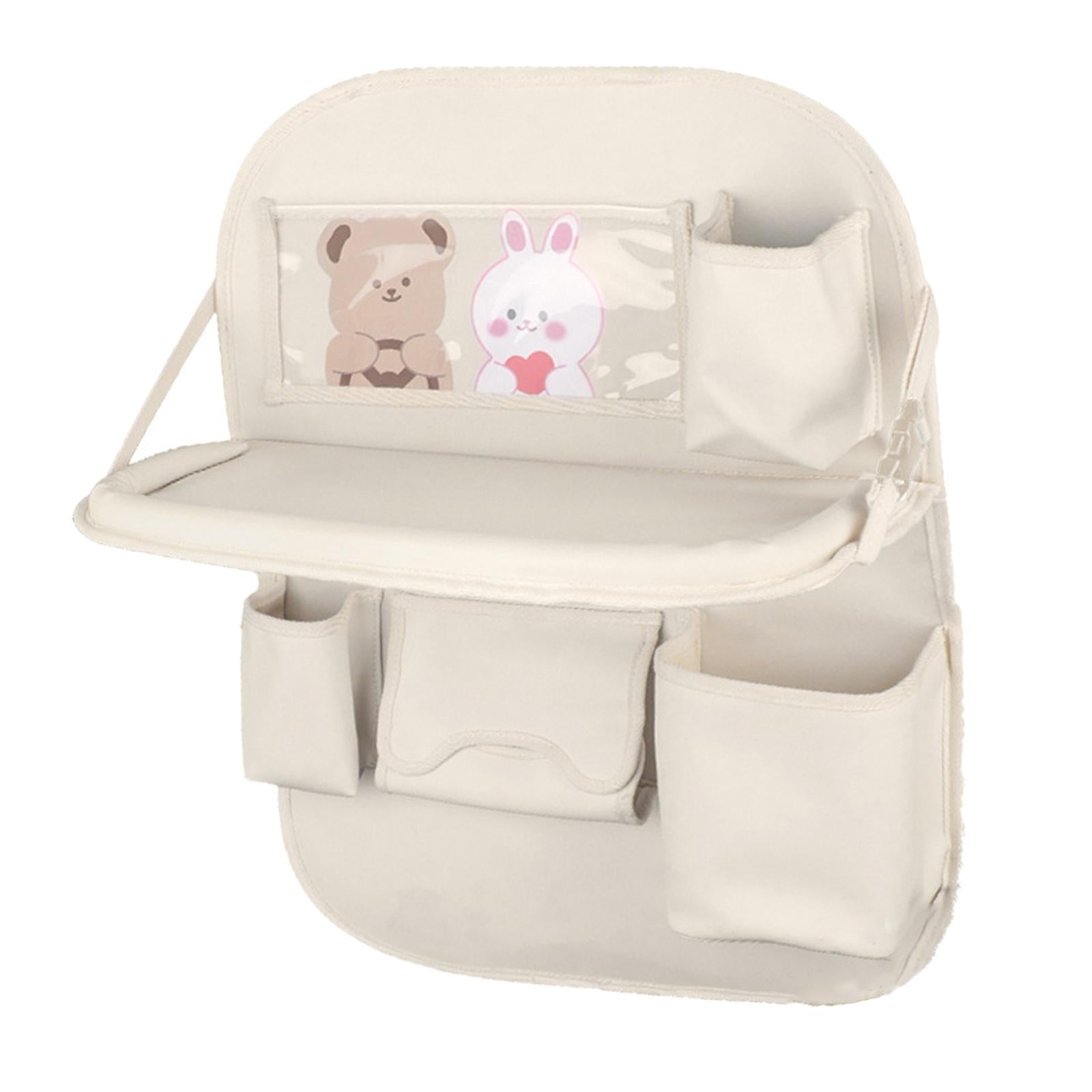 Car Back Seat Organizer with Foldable Tray Versatile Tissue Box Holder