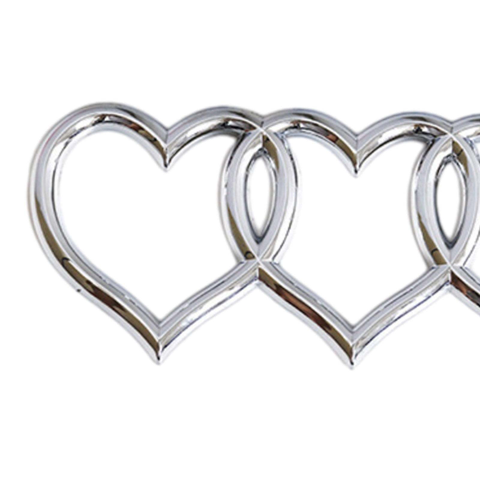 Heart Rear Trunk Stickers Replacement Decal Sticker Car Exterior Sticker Badge Silver