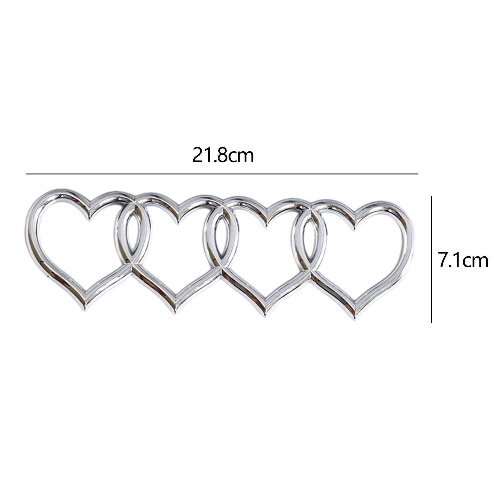 Heart Rear Trunk Stickers Replacement Decal Sticker Car Exterior Sticker Badge Silver