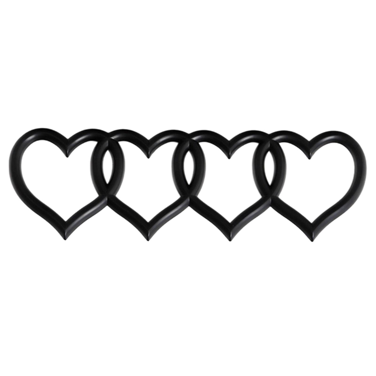 Heart Rear Trunk Stickers Replacement Decal Sticker Car Exterior Sticker Badge Matt Black
