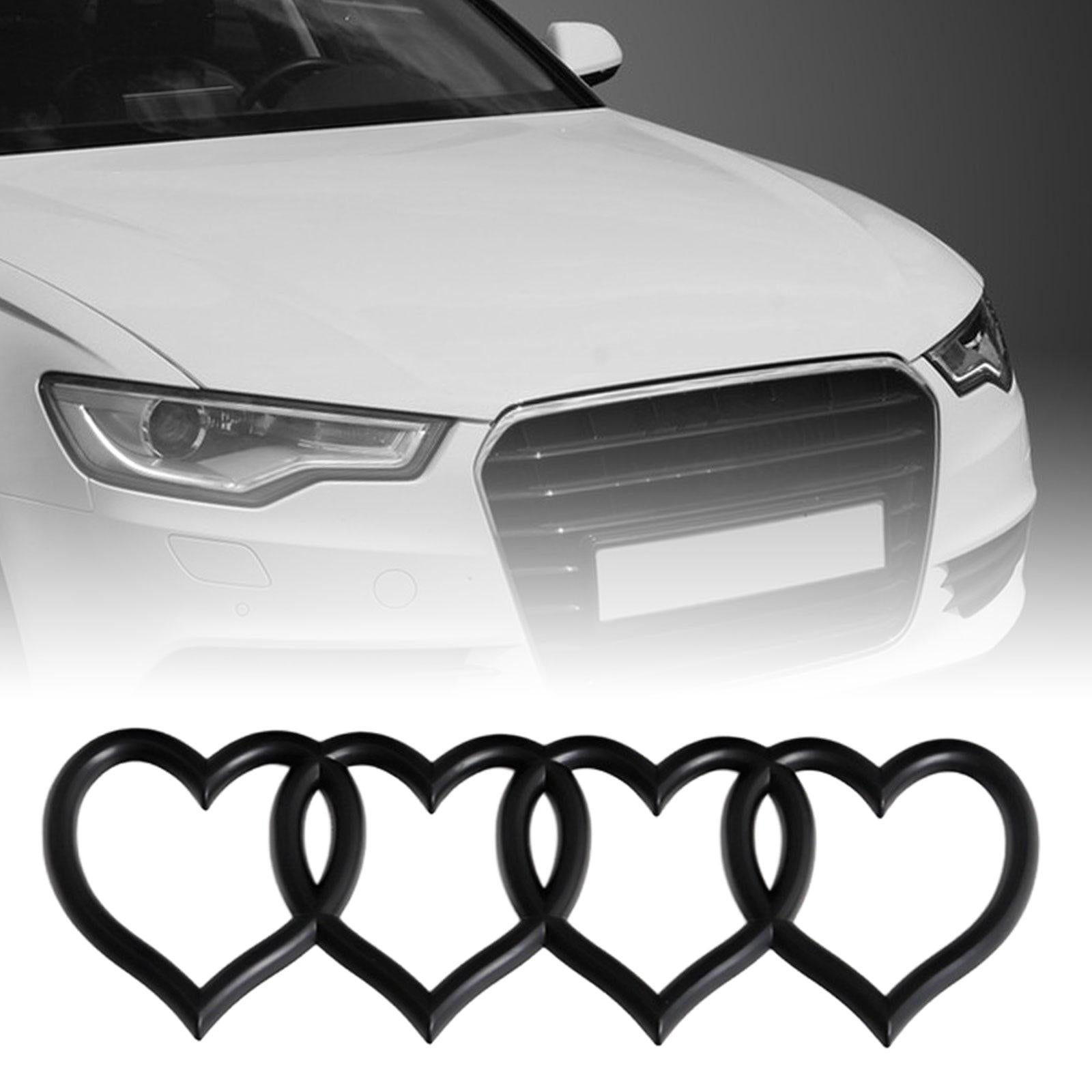 Heart Rear Trunk Stickers Replacement Decal Sticker Car Exterior Sticker Badge Matt Black