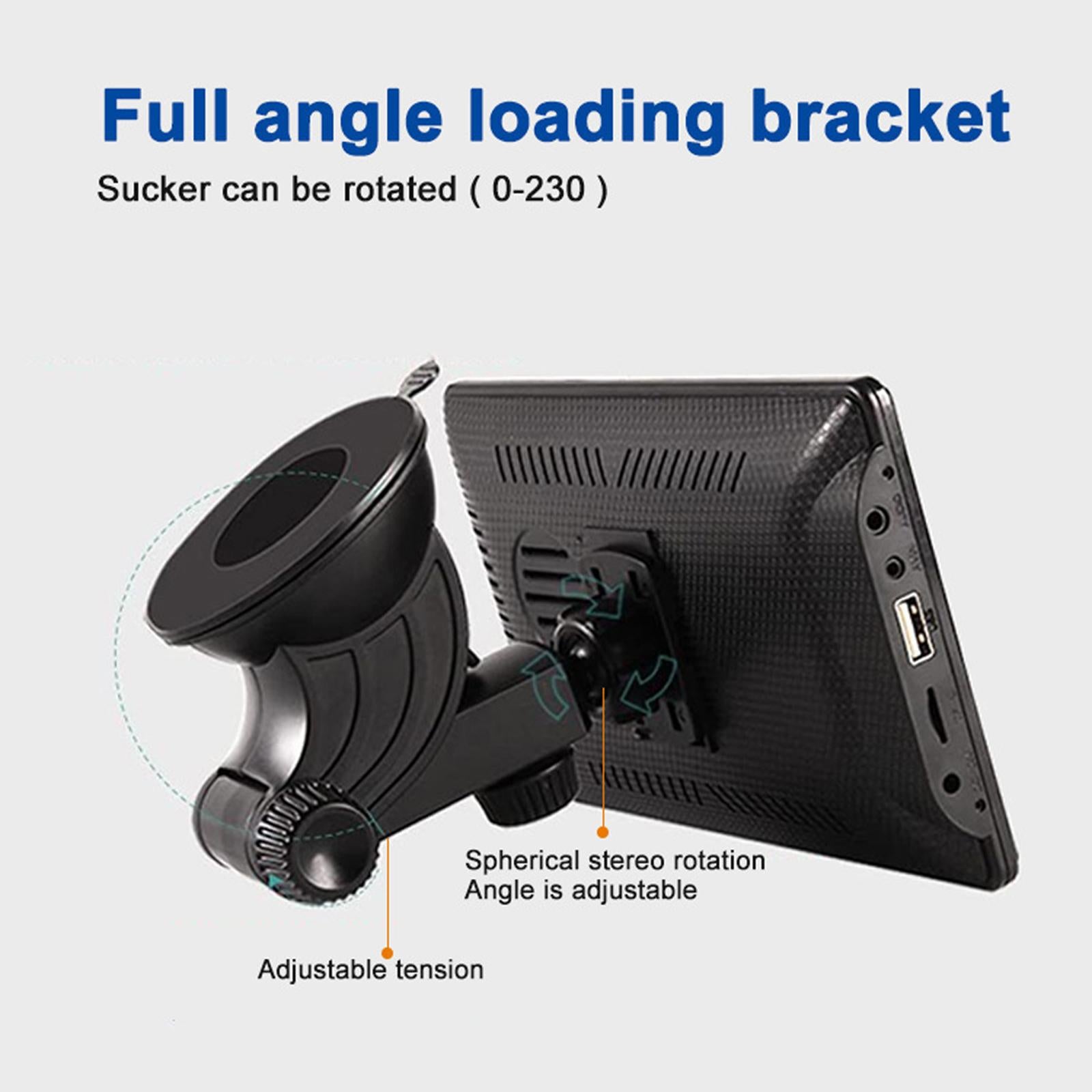 7 Portable Auto Rear View Monitor Kit Map Navigation Lightweight Car Stereo with Camera"