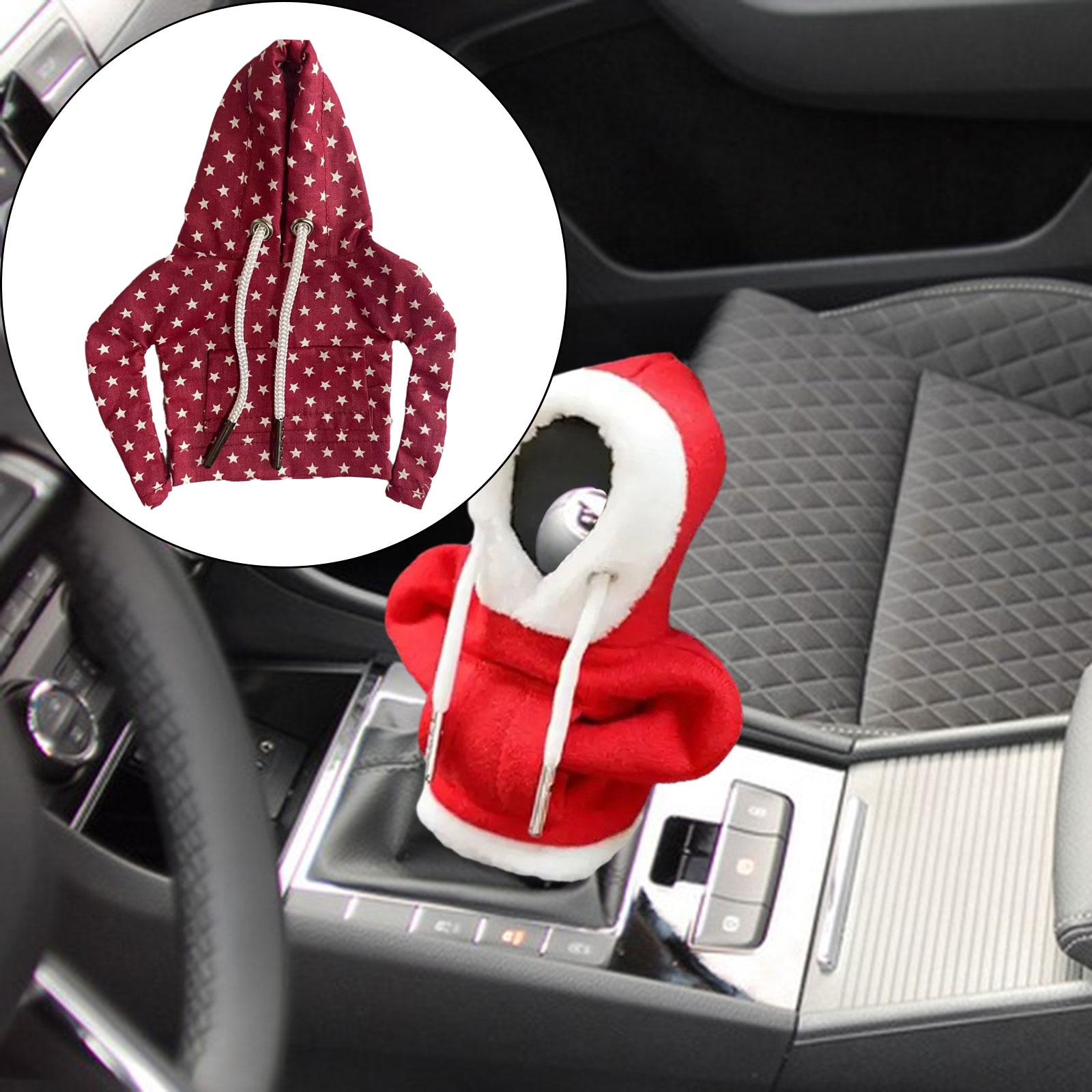 2xCar Shifter Knob Cover Soft Gear Shifter Hoodie Cover for Car Women Green