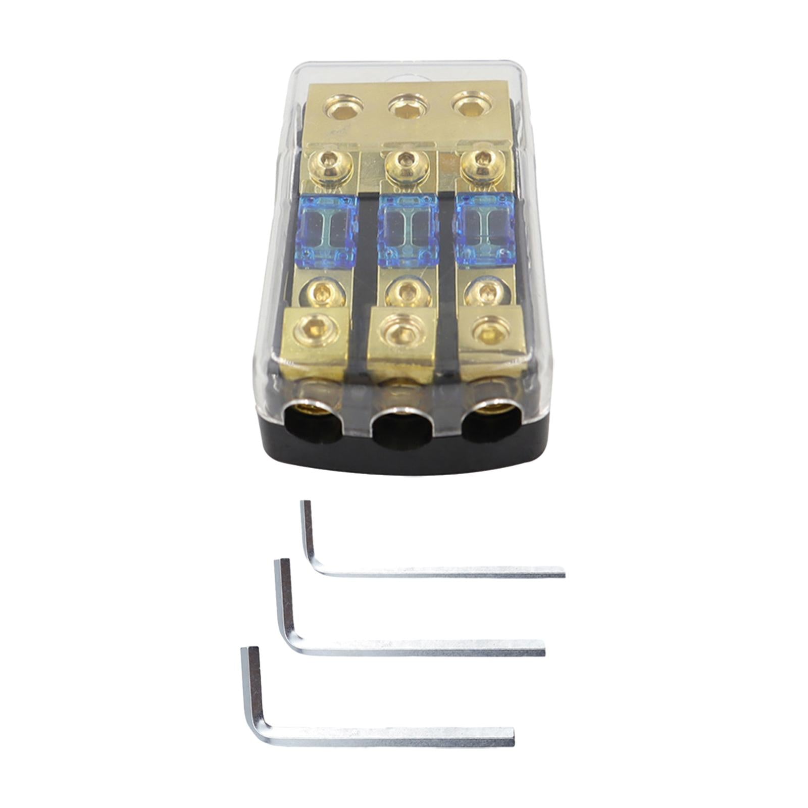 3 Way Fuse Holder Fuse Distribution Block for Boat Auto Boat Stereo Amp