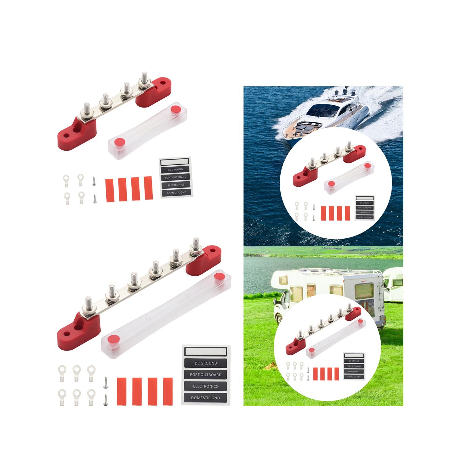 Power Distribution Terminal Block for Car Audio Solar Wiring Automotive 4P