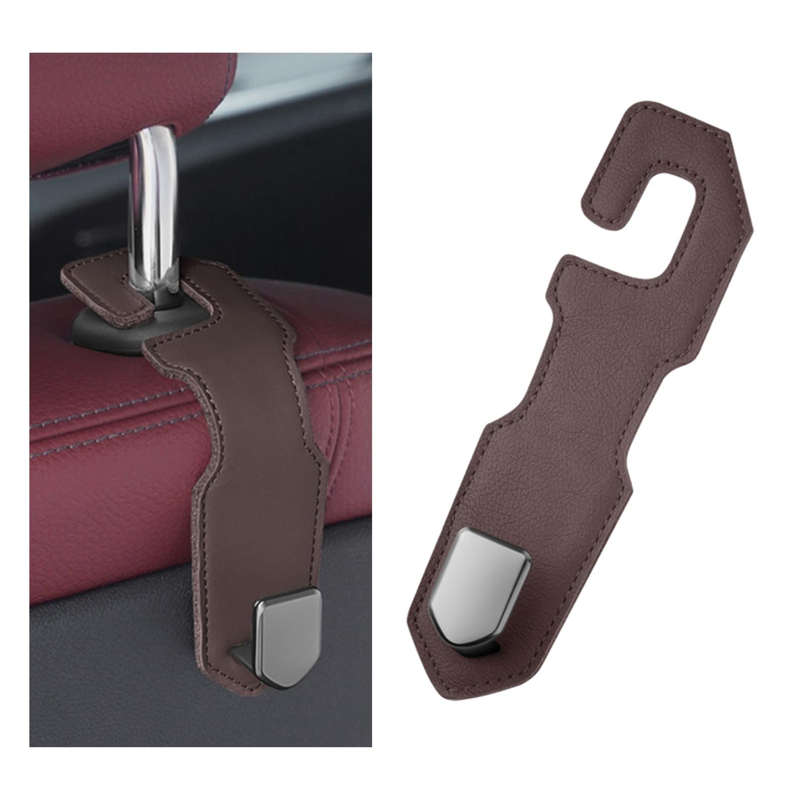Car Seat Headrest Hook Durable Storage Organizer for Bag Coat Umbrellas Brown