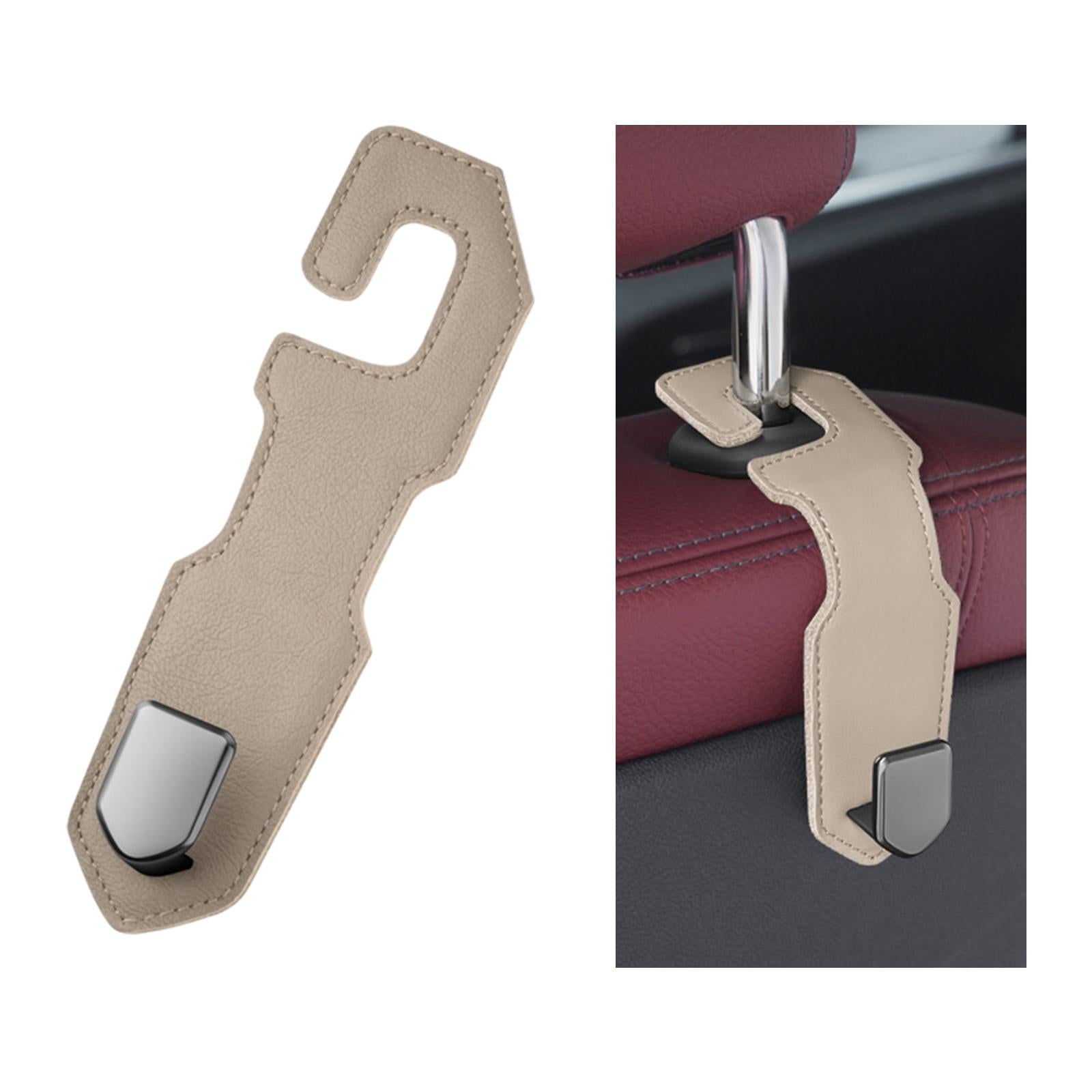 Car Seat Headrest Hook Durable Storage Organizer for Bag Coat Umbrellas Beige