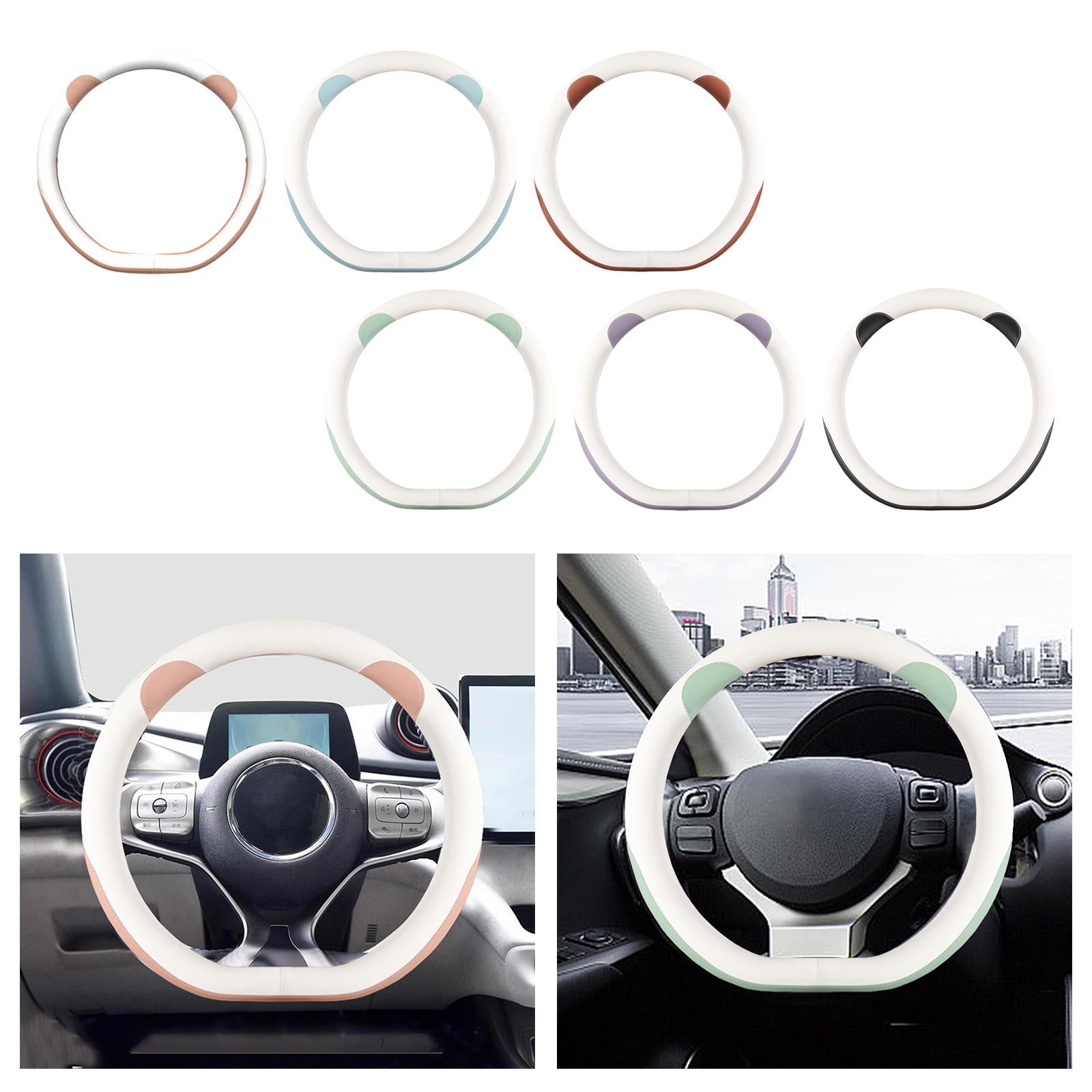 Car Steering Wheel Cover 15inch Wear Resistant Anti Slip for Byd Atto 3 Pink