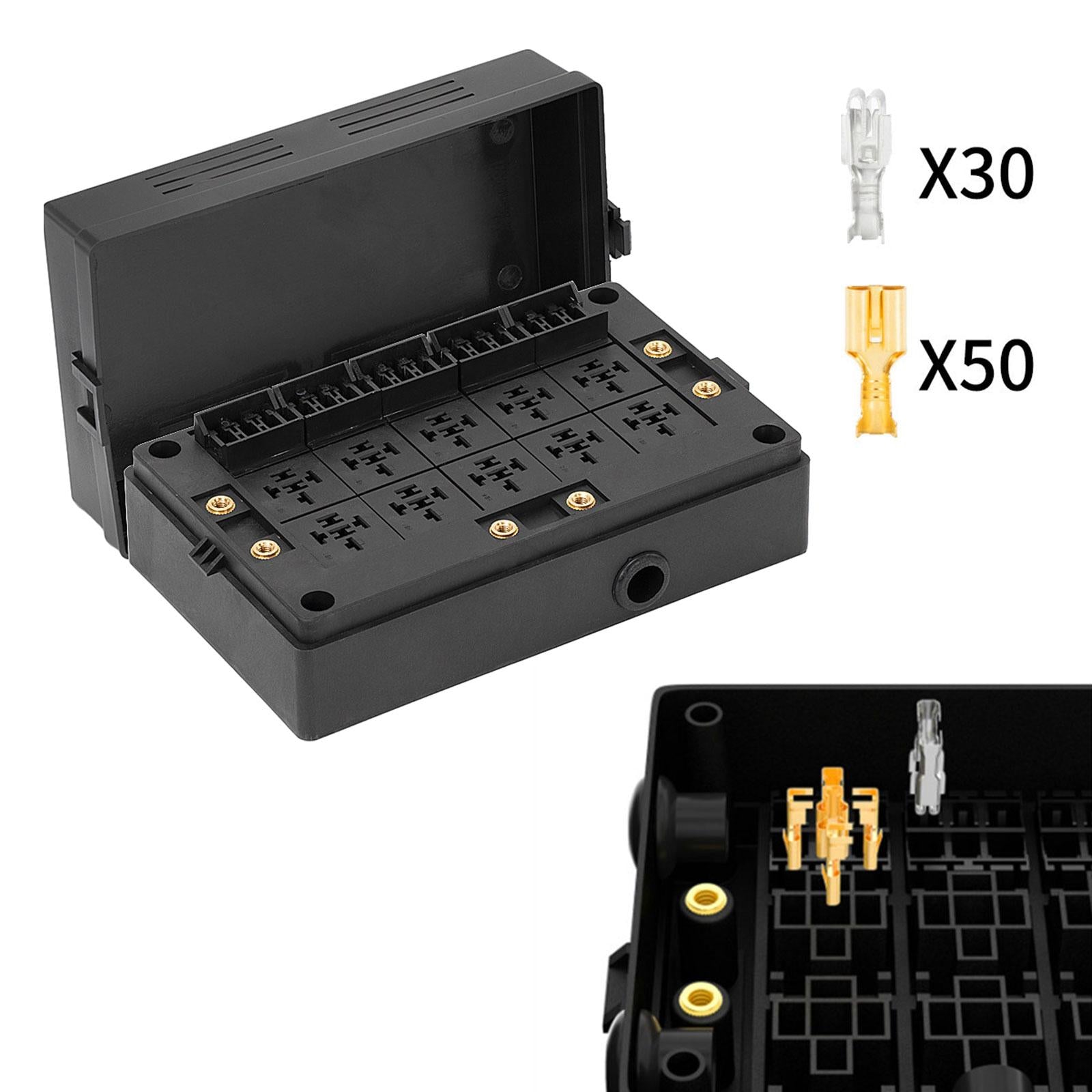 Fuse Relay Box Professional Fuse Block Relay Holder for Marine Cars