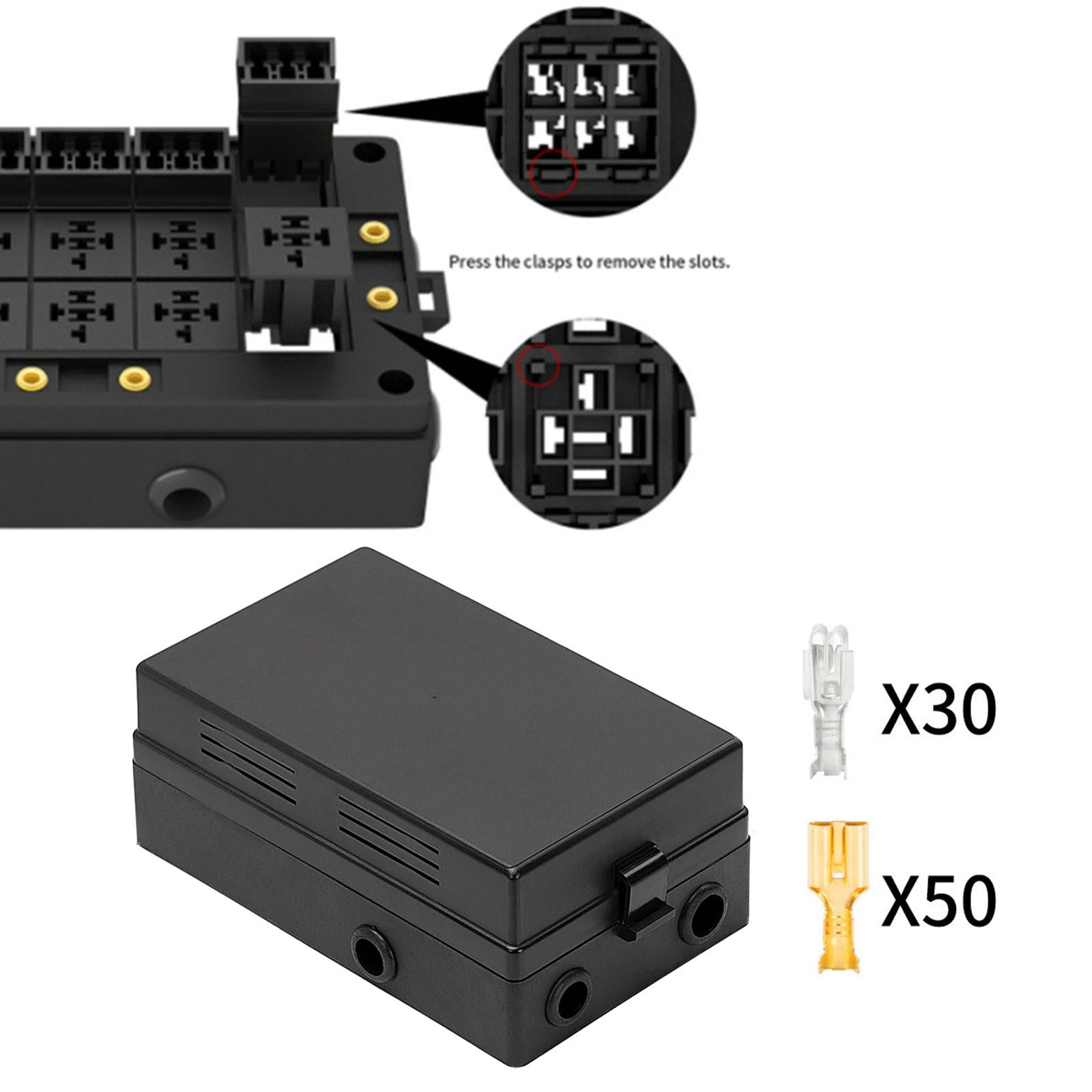 Fuse Relay Box Professional Fuse Block Relay Holder for Marine Cars