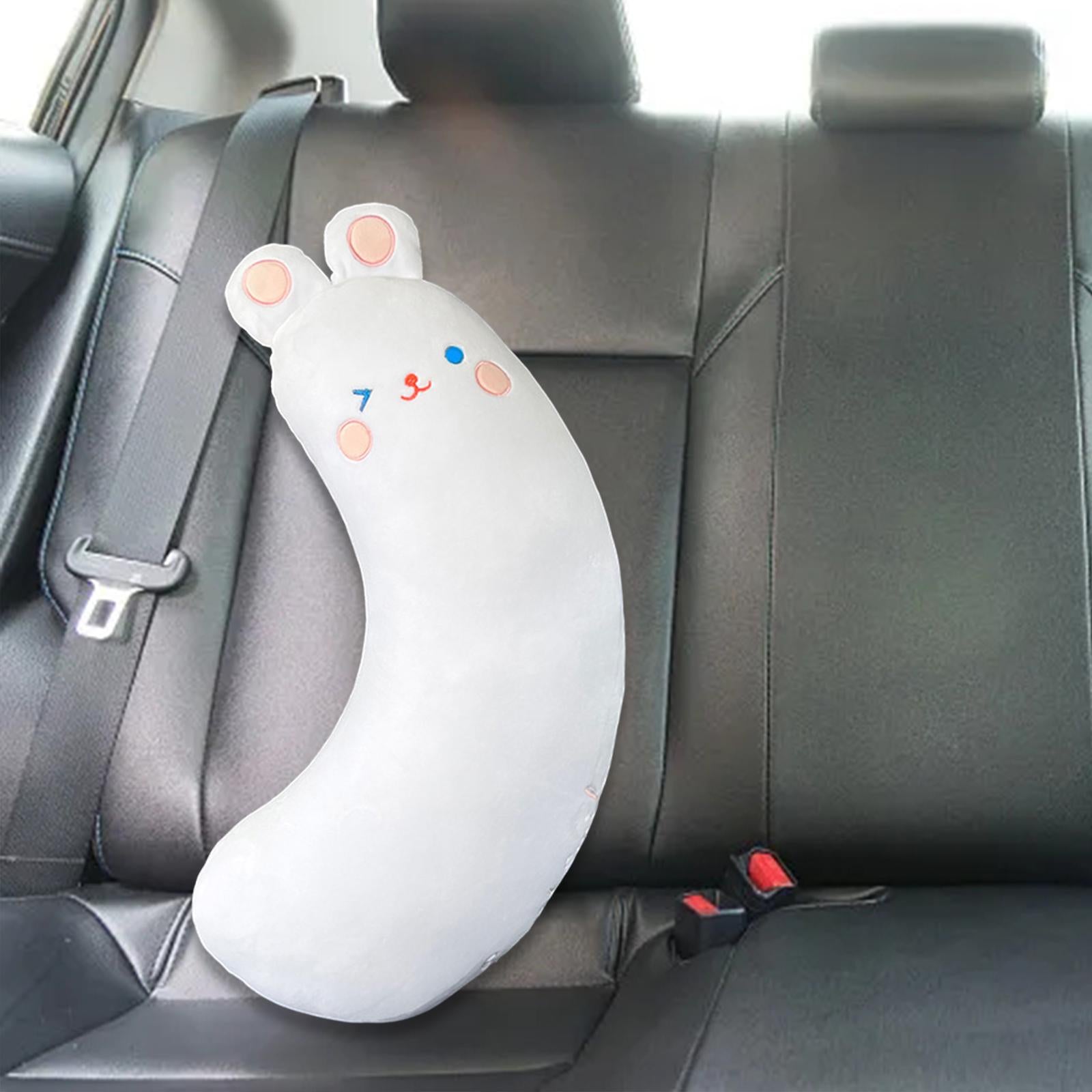 Car Seat Belt Cover Pillow for Kids Plush Shoulder Pad Safety Belt Protector white rabbit