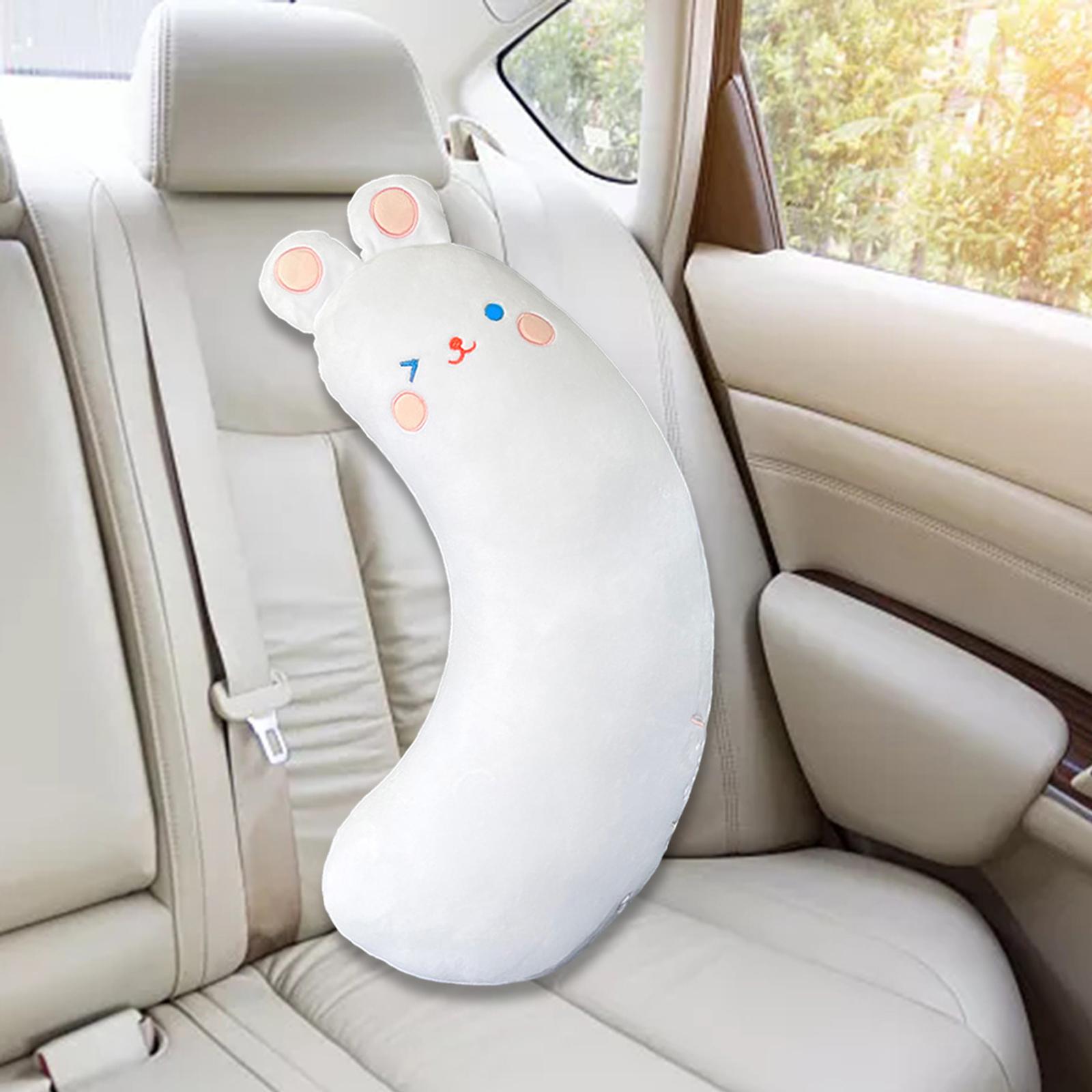 Car Seat Belt Cover Pillow for Kids Plush Shoulder Pad Safety Belt Protector white rabbit