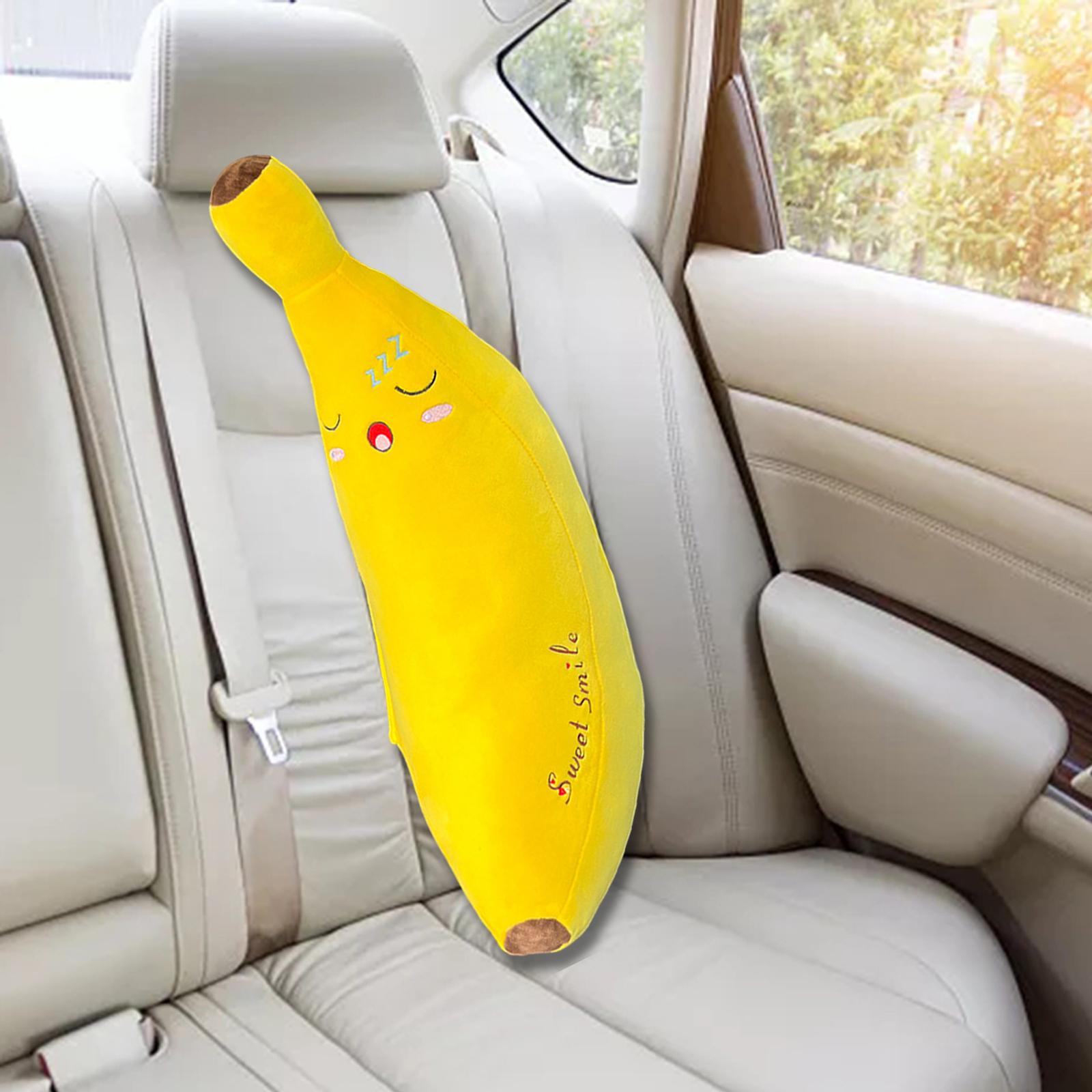 Car Seat Belt Cover Pillow for Kids Plush Shoulder Pad Safety Belt Protector yellow banana