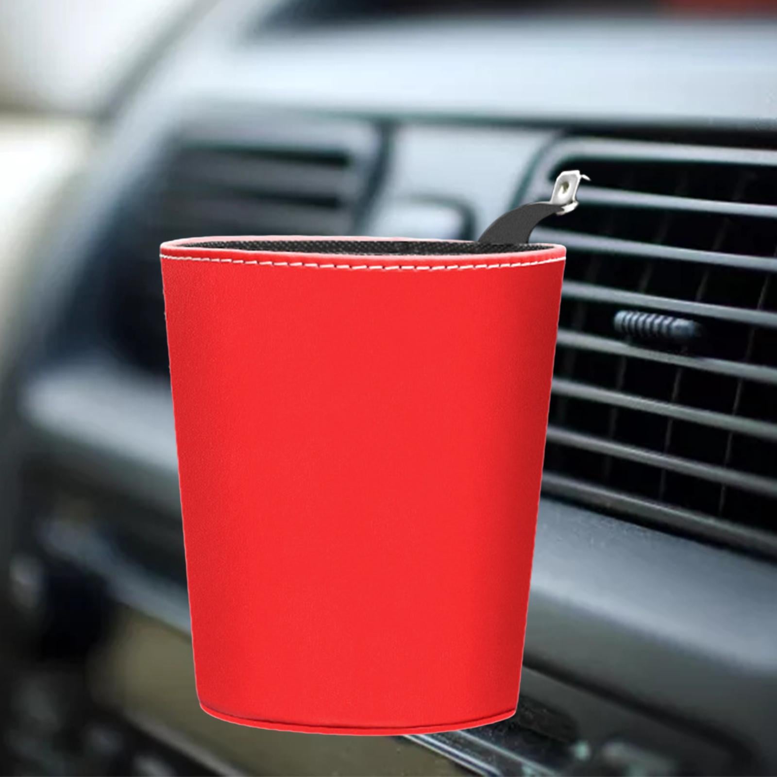 Car Trash Bin Can Durable Car Interior Accessory Multifunctional Organizer Red