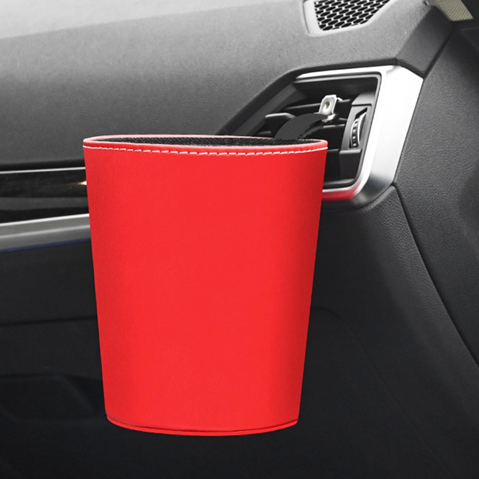 Car Trash Bin Can Durable Car Interior Accessory Multifunctional Organizer Red
