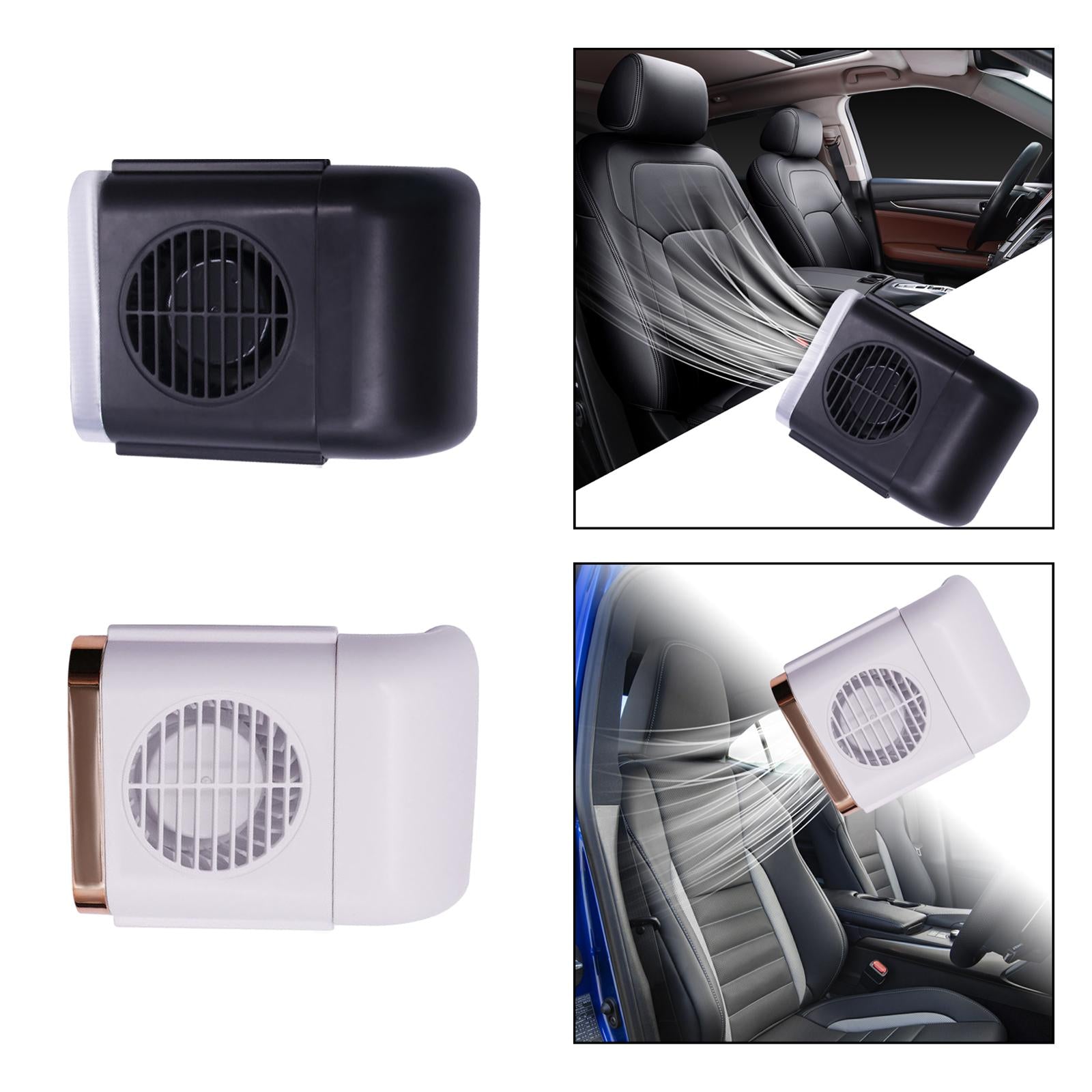 Car Seat Cooling Fan Blow Cold Air Space Saving Portable Car Seat Back Fan Black