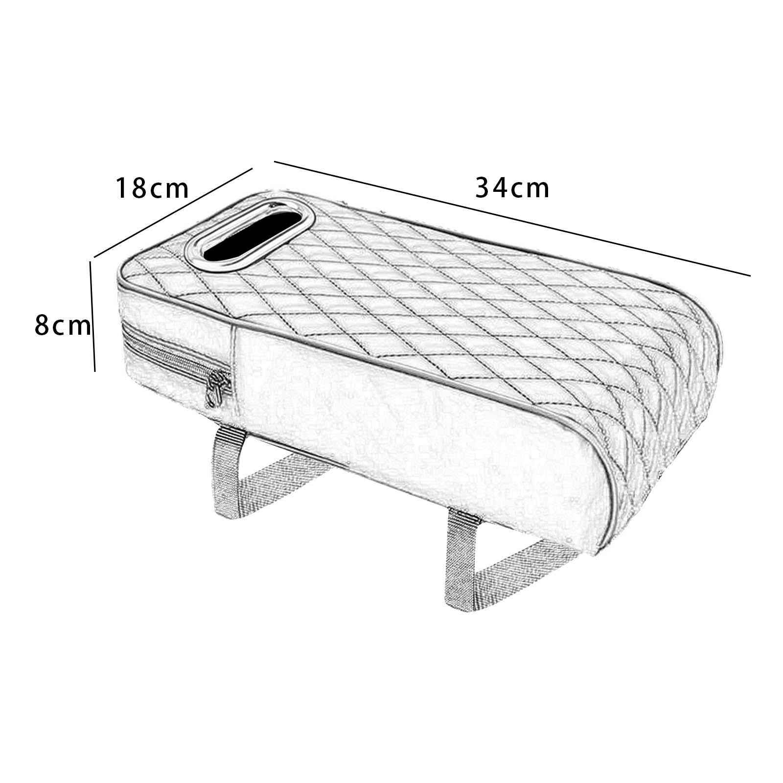 Armrest Box Mats Multifunctional with Storage Pocket Universal Arm Rest Pad brown
