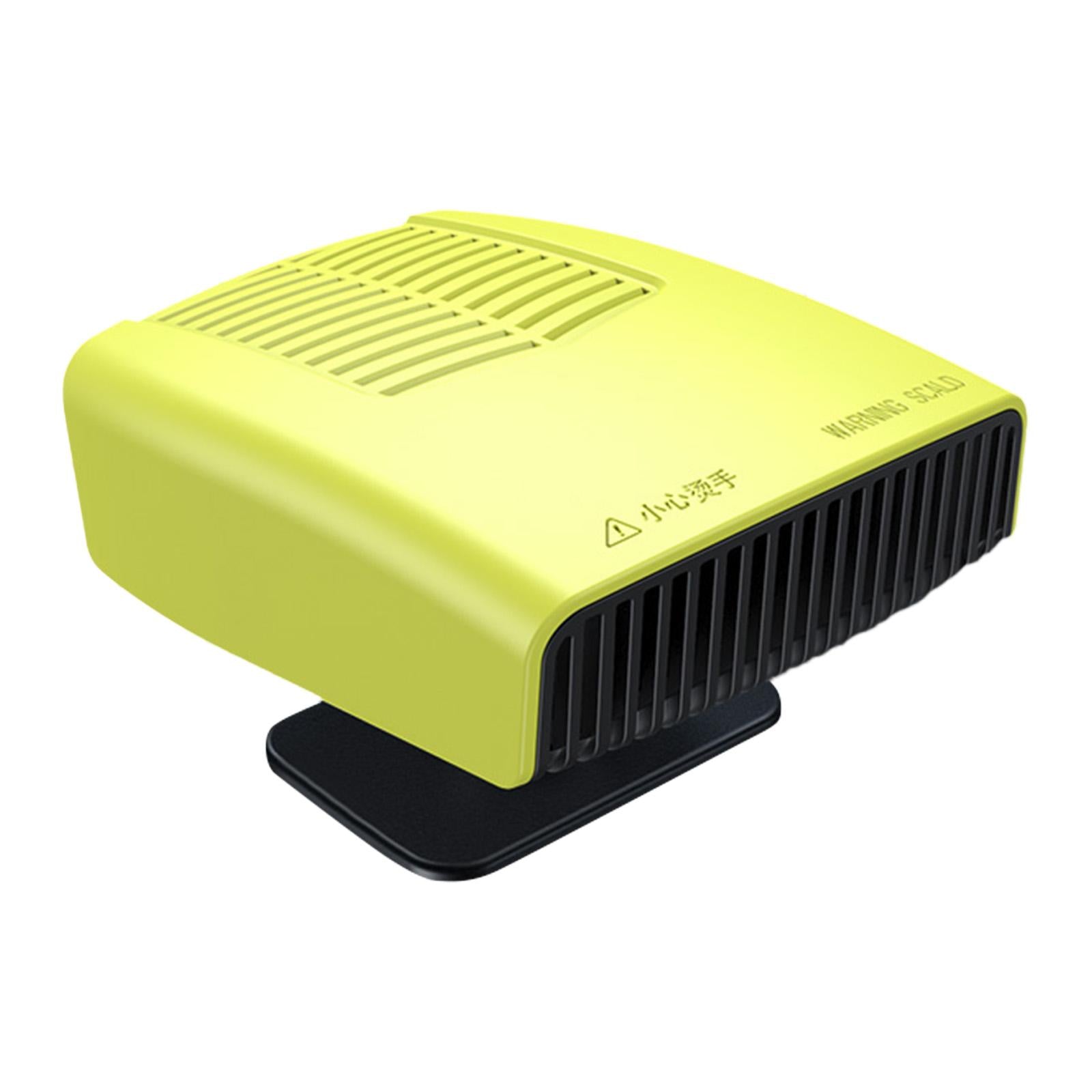 12V 150W Portable Car Heater Fan Accessory Easily Install 360° Rotation Base Yellow